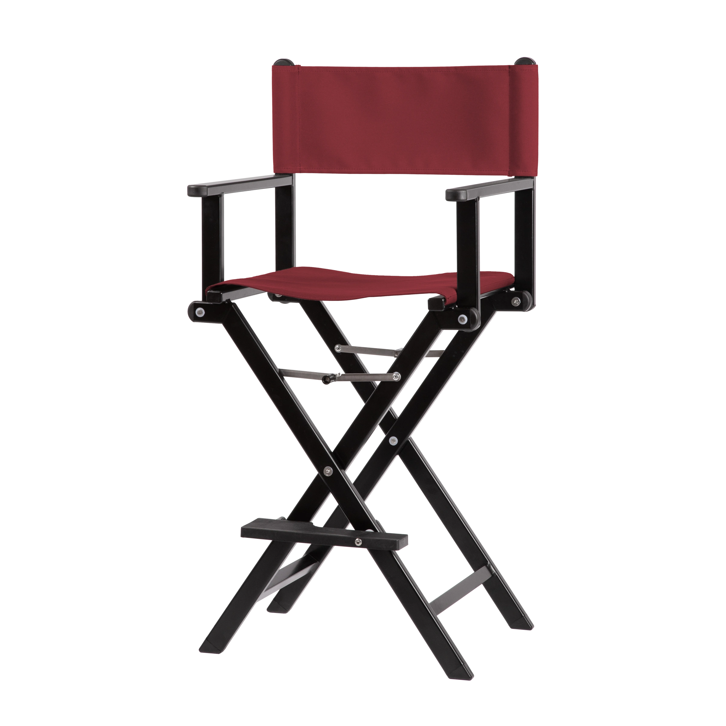 Regiestuhl Kelly aus schwarzem Aluminium mit Bezug in bordeaux, Seitenansicht
#Alu | Set (Farbe)_bordeaux