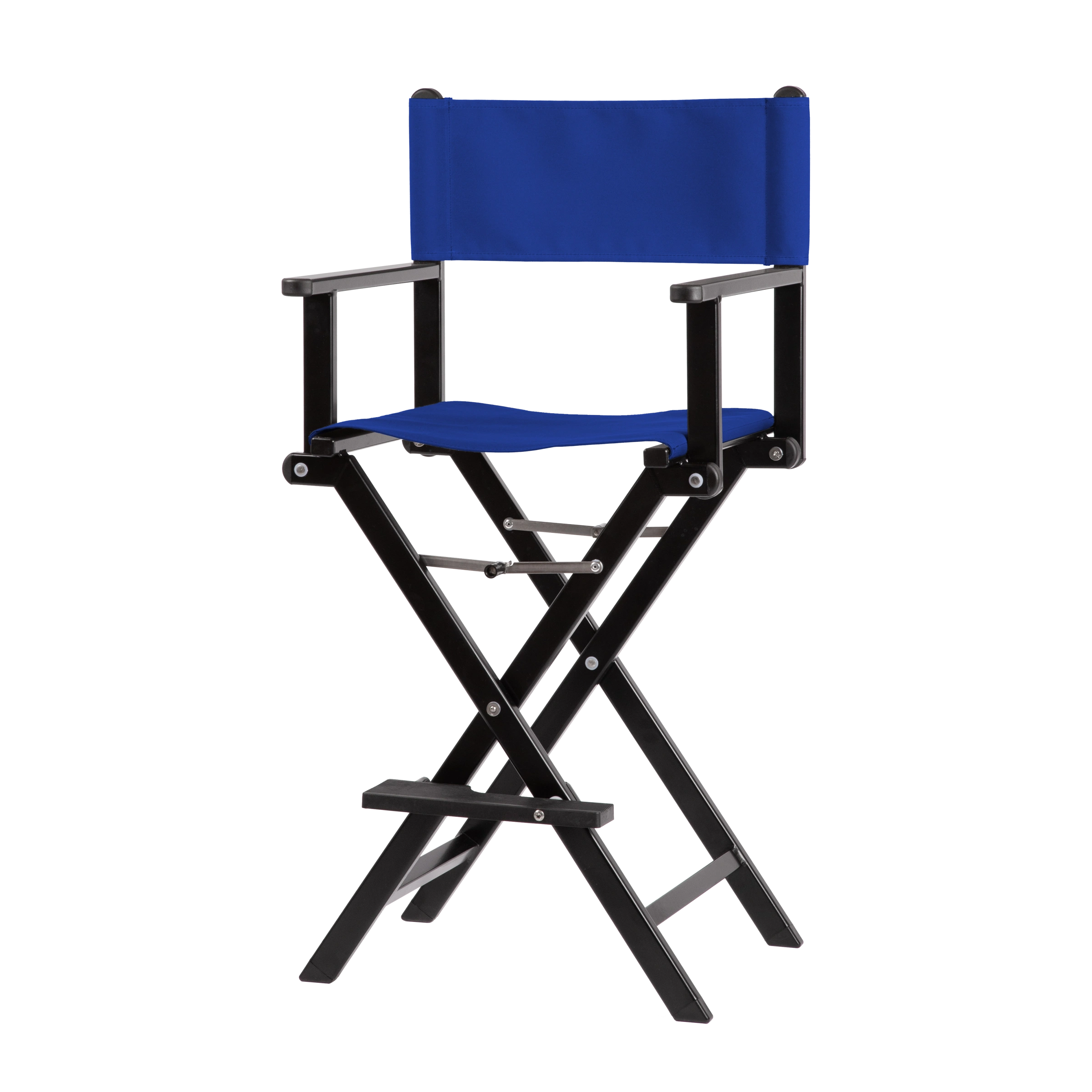Regiestuhl Kelly aus schwarzem Aluminium mit dunkelblauem Bezug, Seitenansicht
#Alu | Set (Farbe)_dunkelblau
