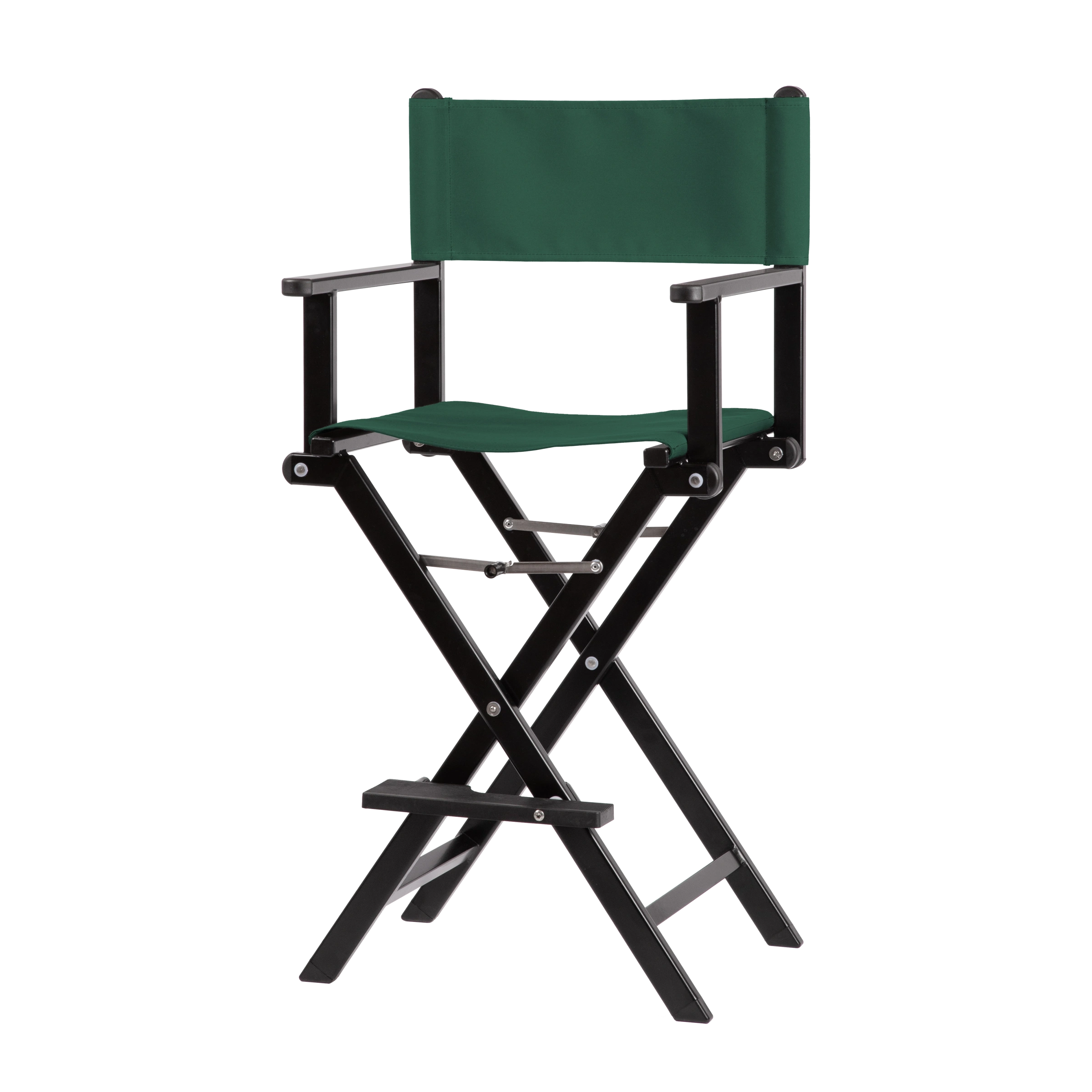 Regiestuhl Kelly aus schwarzem Aluminium mit dunkelgrünem Bezug, Seitenansicht
#Alu | Set (Farbe)_dunkelgrün
