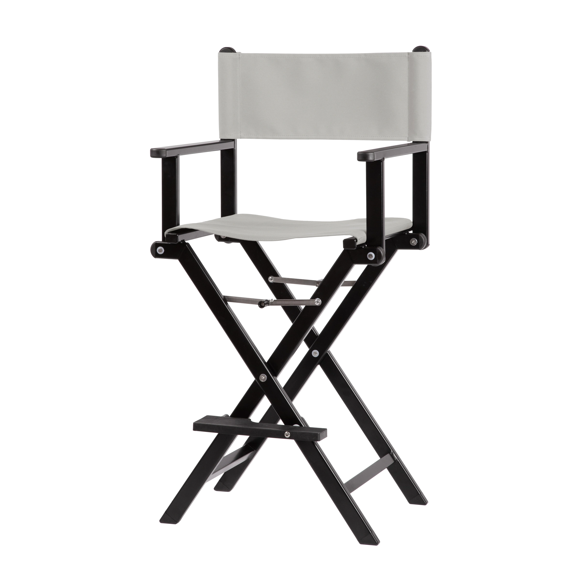 Regiestuhl Kelly aus schwarzem Aluminium mit hellgrauem Bezug, Seitenansicht
#Alu | Set (Farbe)_hellgrau