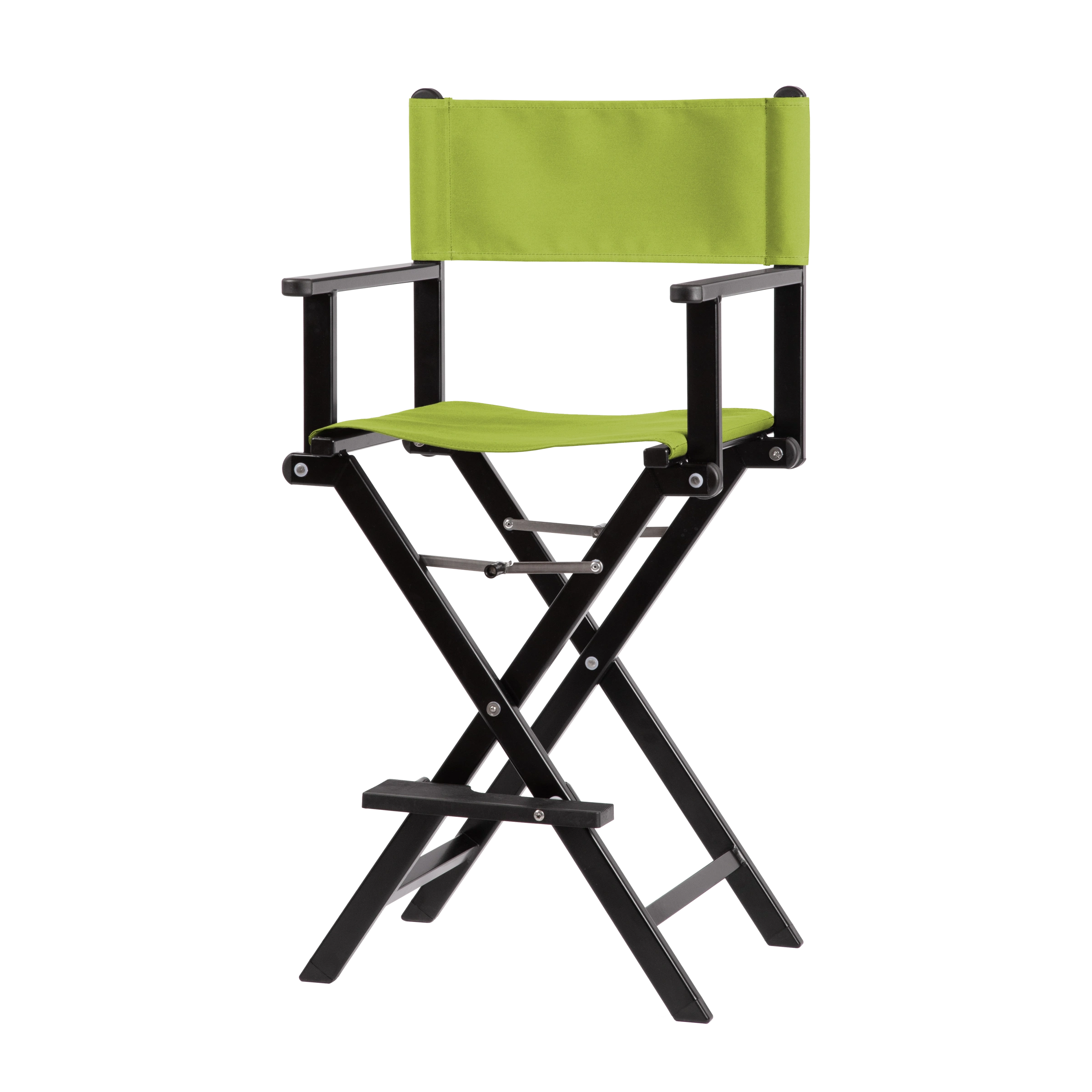 Regiestuhl Kelly aus schwarzem Aluminium mit hellgrünem Bezug, Seitenansicht
#Alu | Set (Farbe)_hellgrün