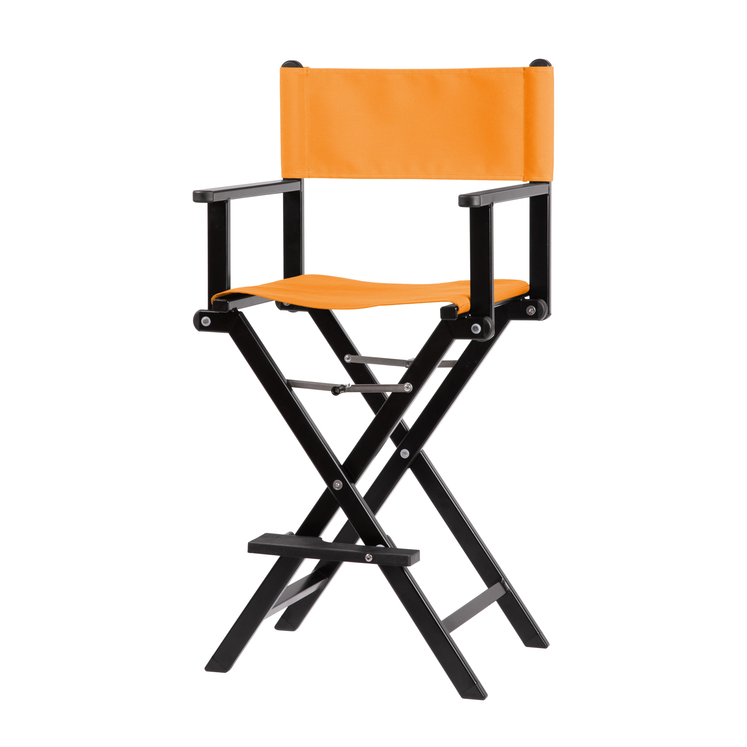 Regiestuhl Kelly aus schwarzem Aluminium mit Bezug in mandarine, Seitenansicht
#Alu | Set (Farbe)_mandarine