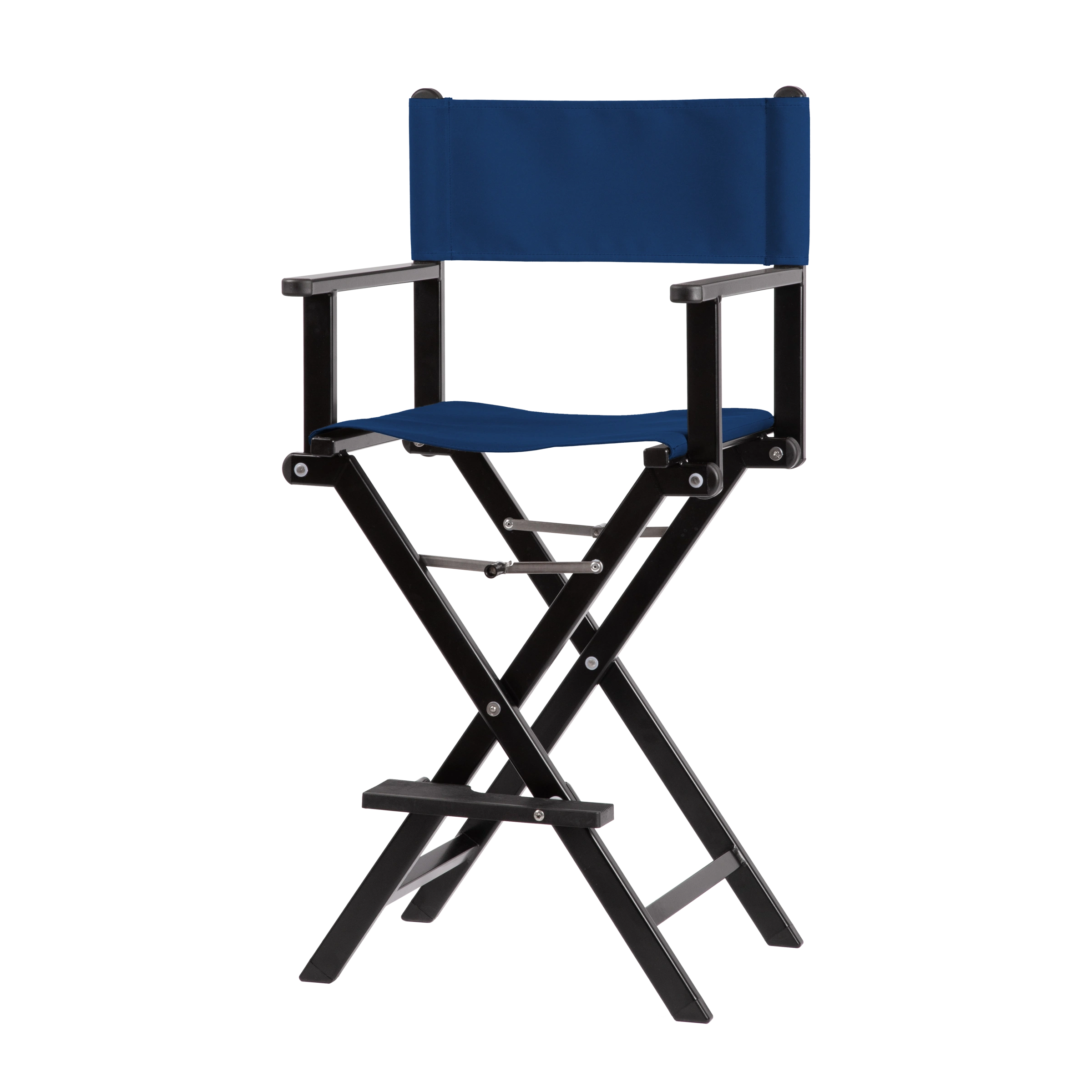 Regiestuhl Kelly aus schwarzem Aluminium mit Bezug in marine, Seitenansicht
#Alu | Set (Farbe)_marine