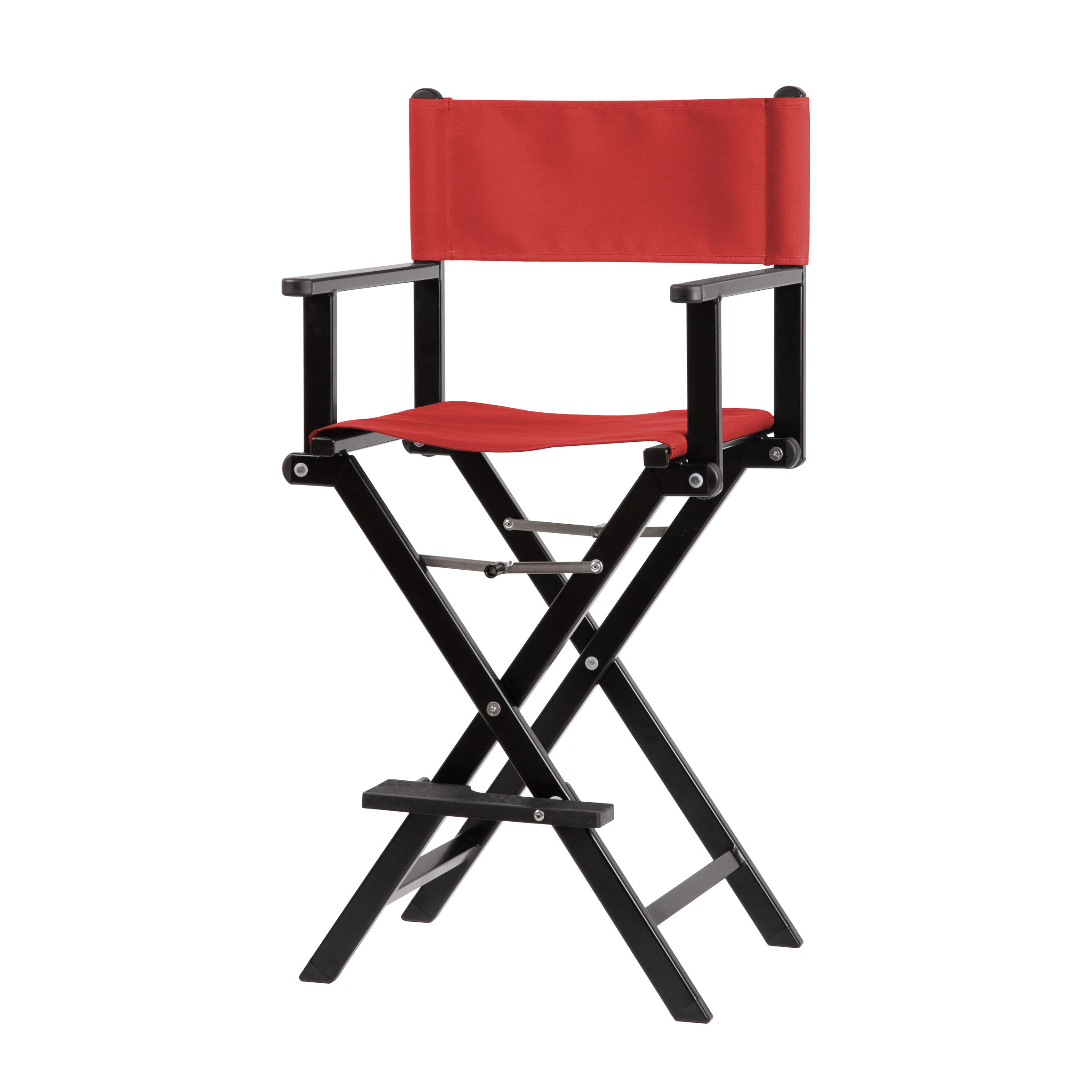 Regiestuhl Kelly aus schwarzem Aluminium mit Bezug in rivarot, Seitenansicht
#Alu | Set (Farbe)_rivarot