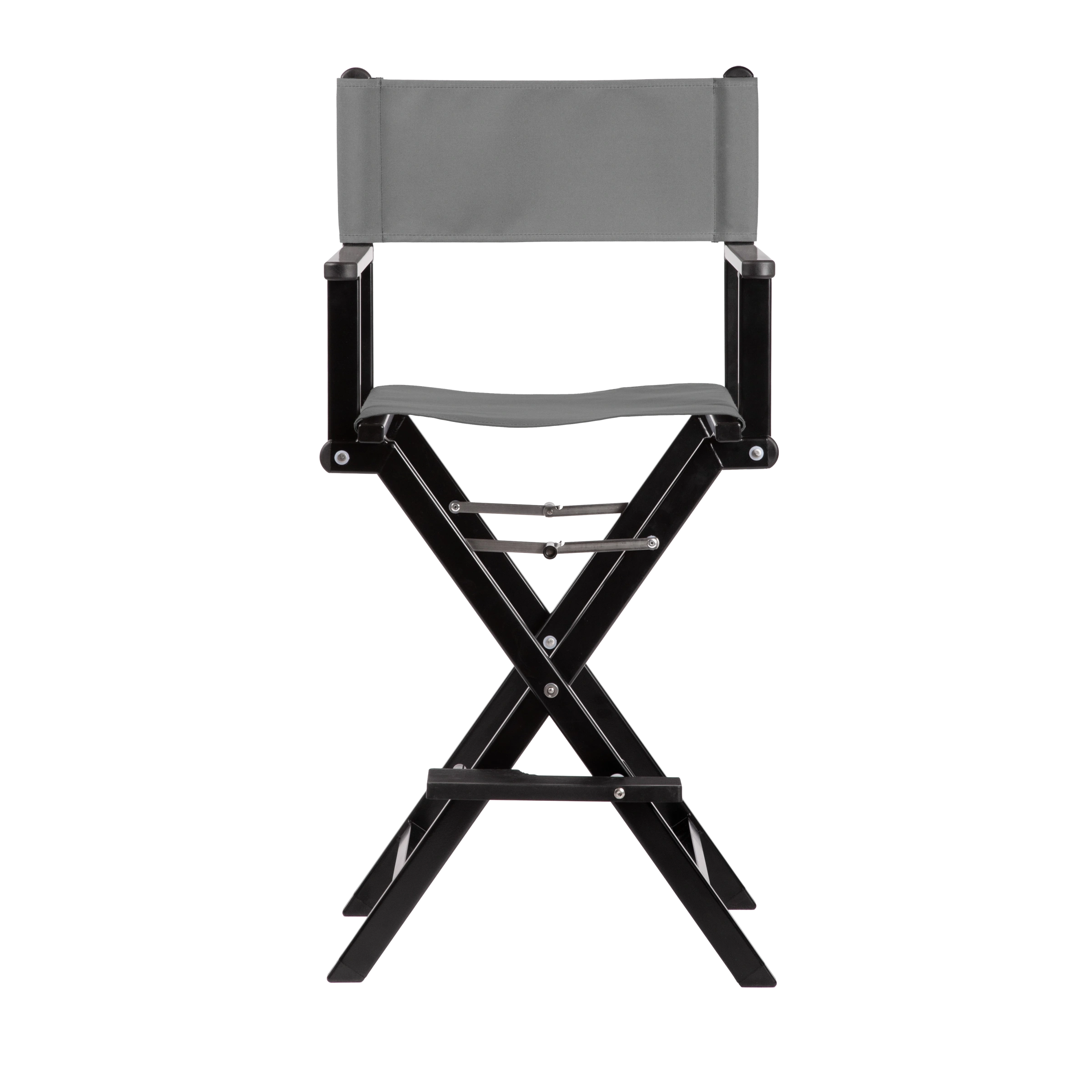 Regiestuhl Kelly aus schwarzem Aluminium mit anthrazitem Bezug, Frontalansicht
#Alu | Set (Farbe)_anthrazit