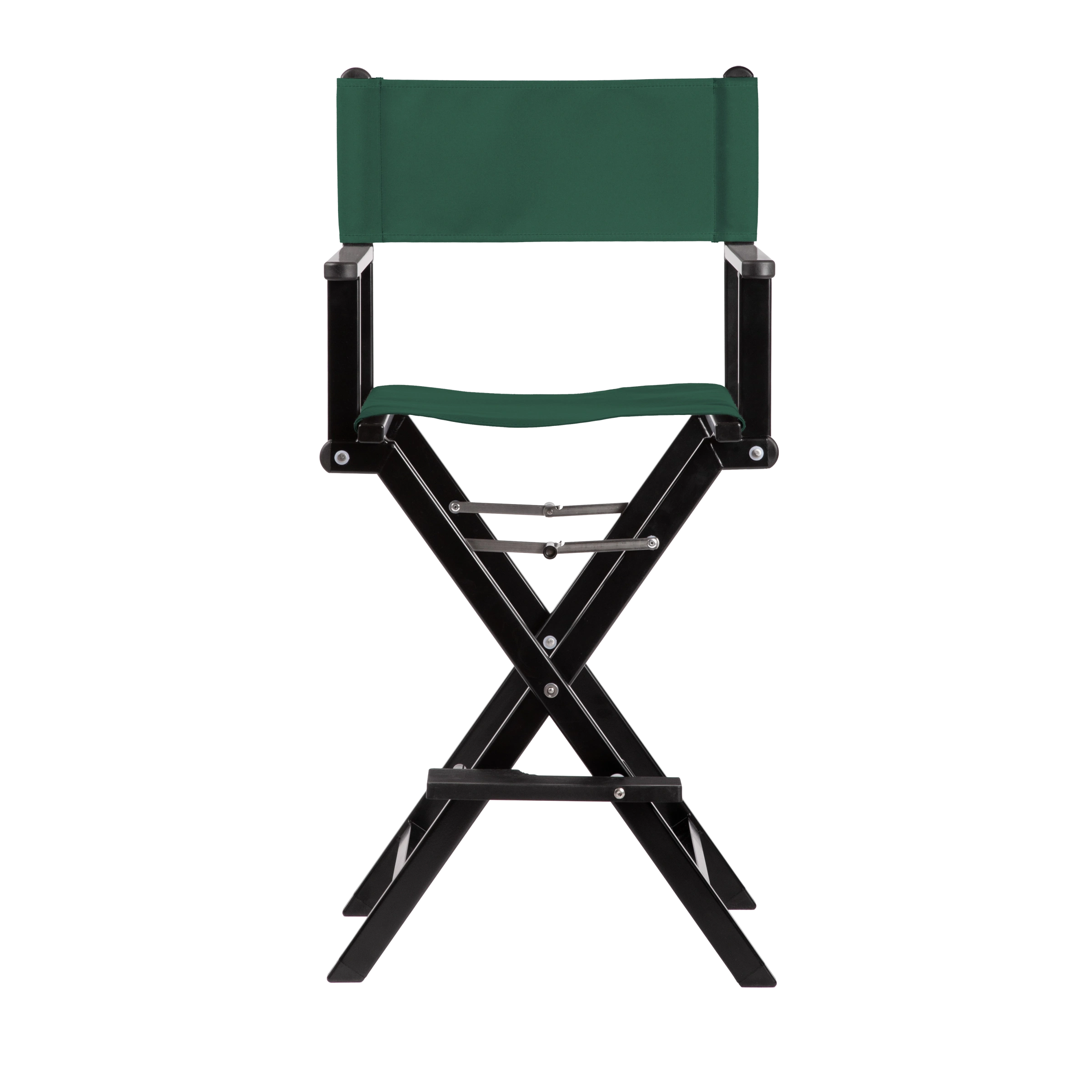 Regiestuhl Kelly aus schwarzem Aluminium mit dunkelgrünem Bezug, Frontalansicht
#Alu | Set (Farbe)_dunkelgrün