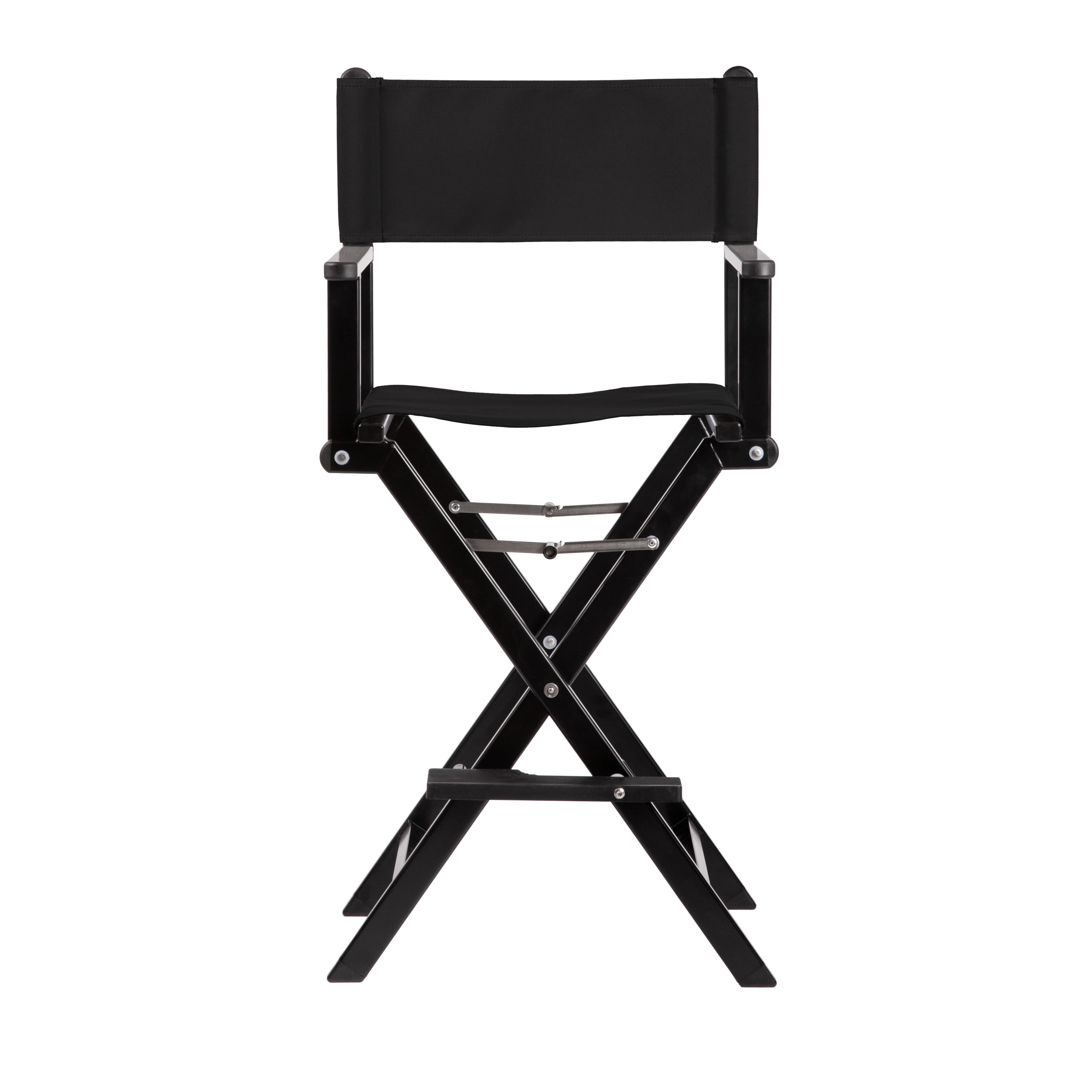 Regiestuhl Kelly aus schwarzem Aluminium mit schwarzem Bezug, Frontalansicht
#Alu | Set (Farbe)_schwarz