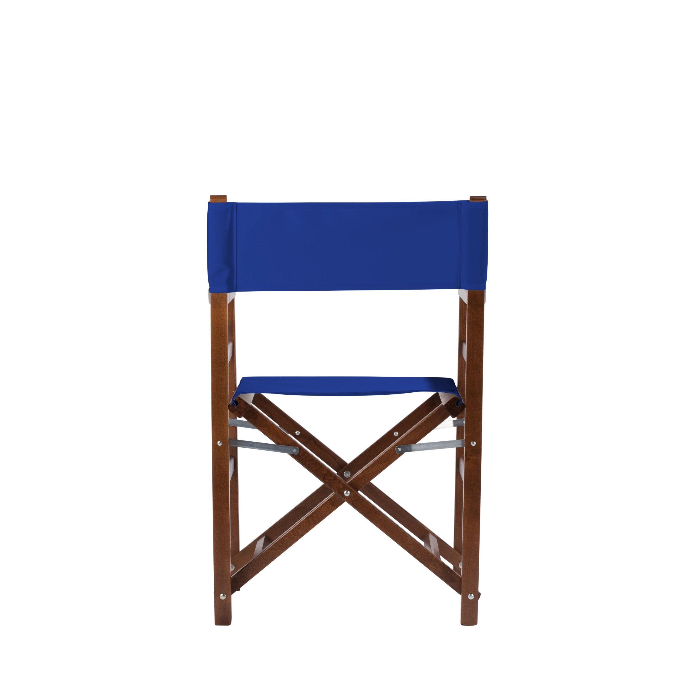 Regiestuhl Oscar aus braunem Buchenholz mit dunkelblauem Bezug, Rückansicht
#Classic | Set (Farbe)_dunkelblau