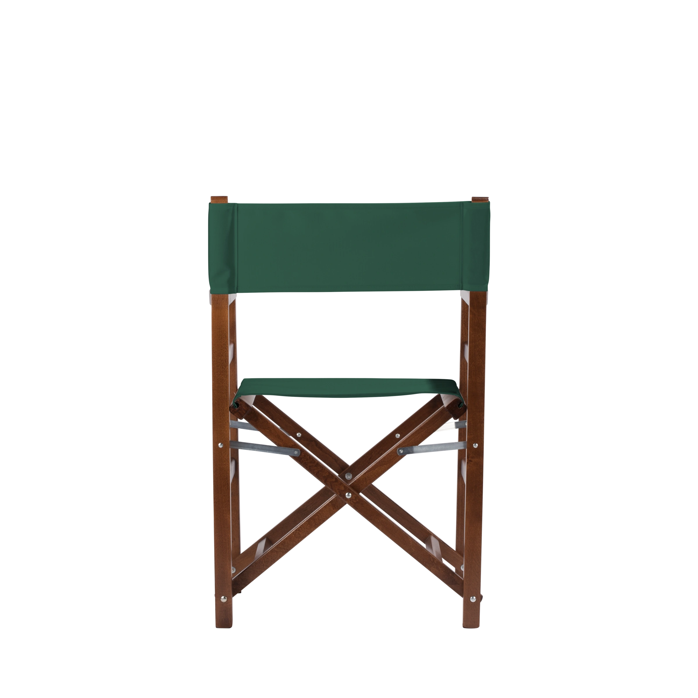 Regiestuhl Oscar aus braunem Buchenholz mit dunkelgrünem Bezug, Rückansicht
#Classic | Set (Farbe)_dunkelgrün