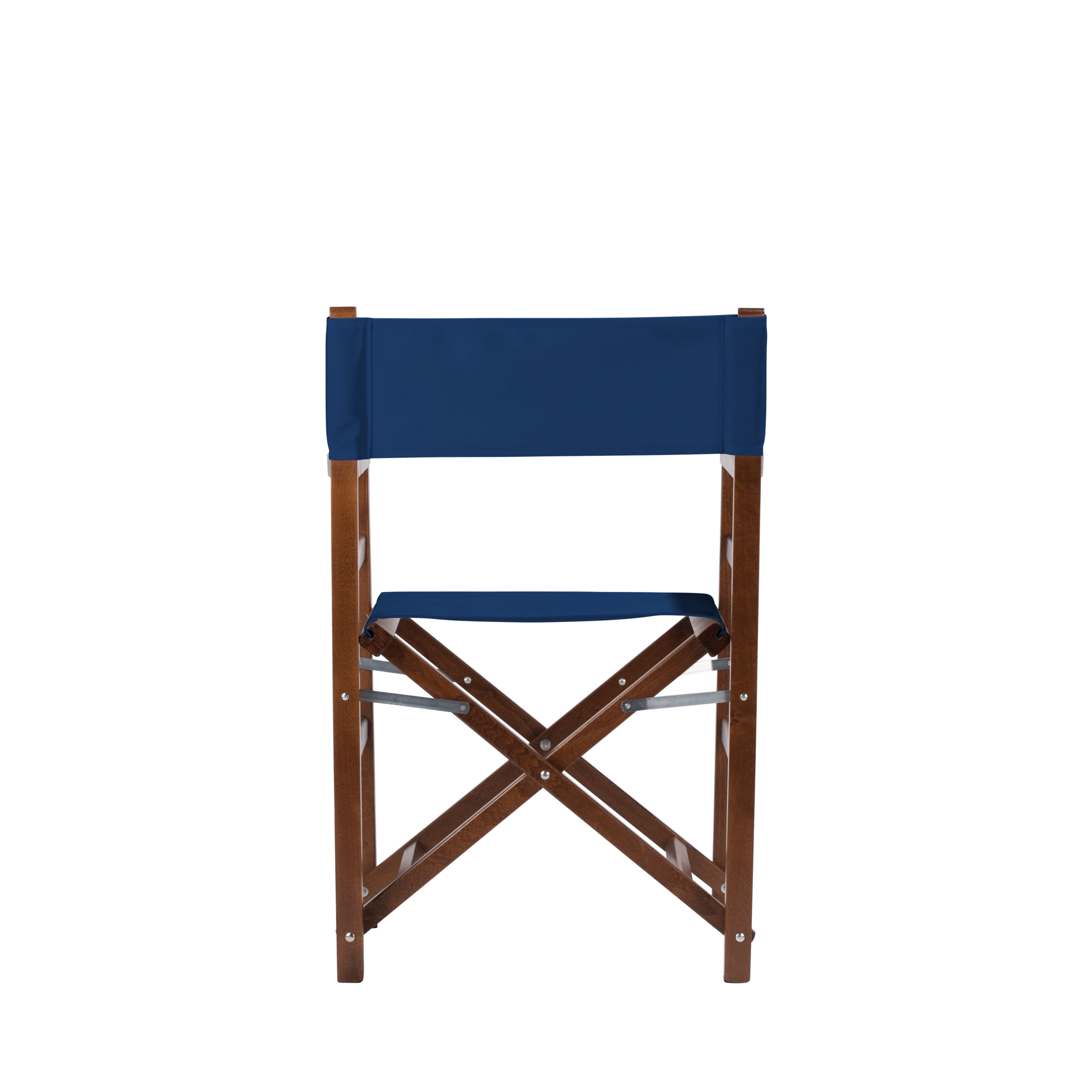 Regiestuhl Oscar aus braunem Buchenholz mit Bezug in marine, Rückansicht
#Classic | Set (Farbe)_marine