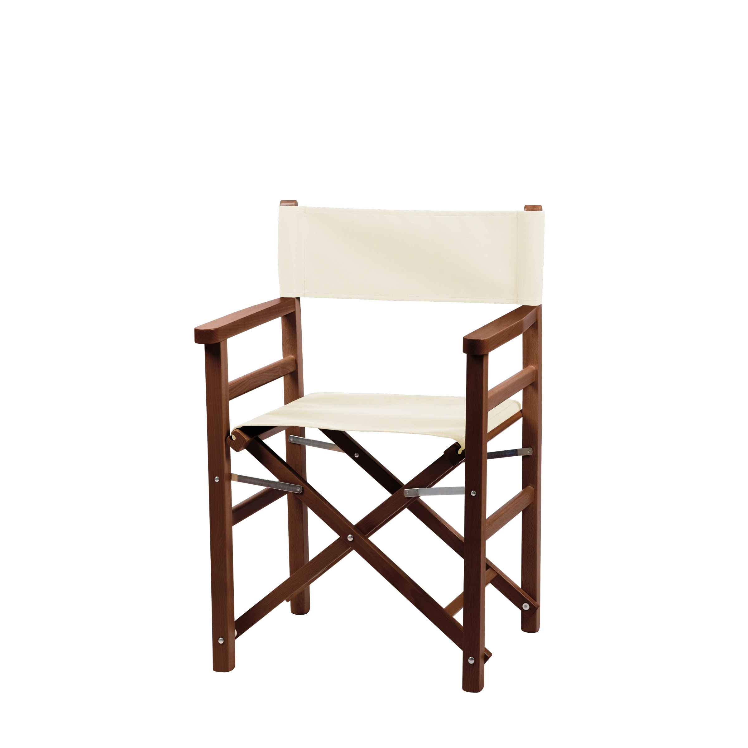 Regiestuhl Oscar aus braunem Buchenholz mit naturfarbenem Bezug, Seitenansicht
#Classic | Set (Farbe)_natur