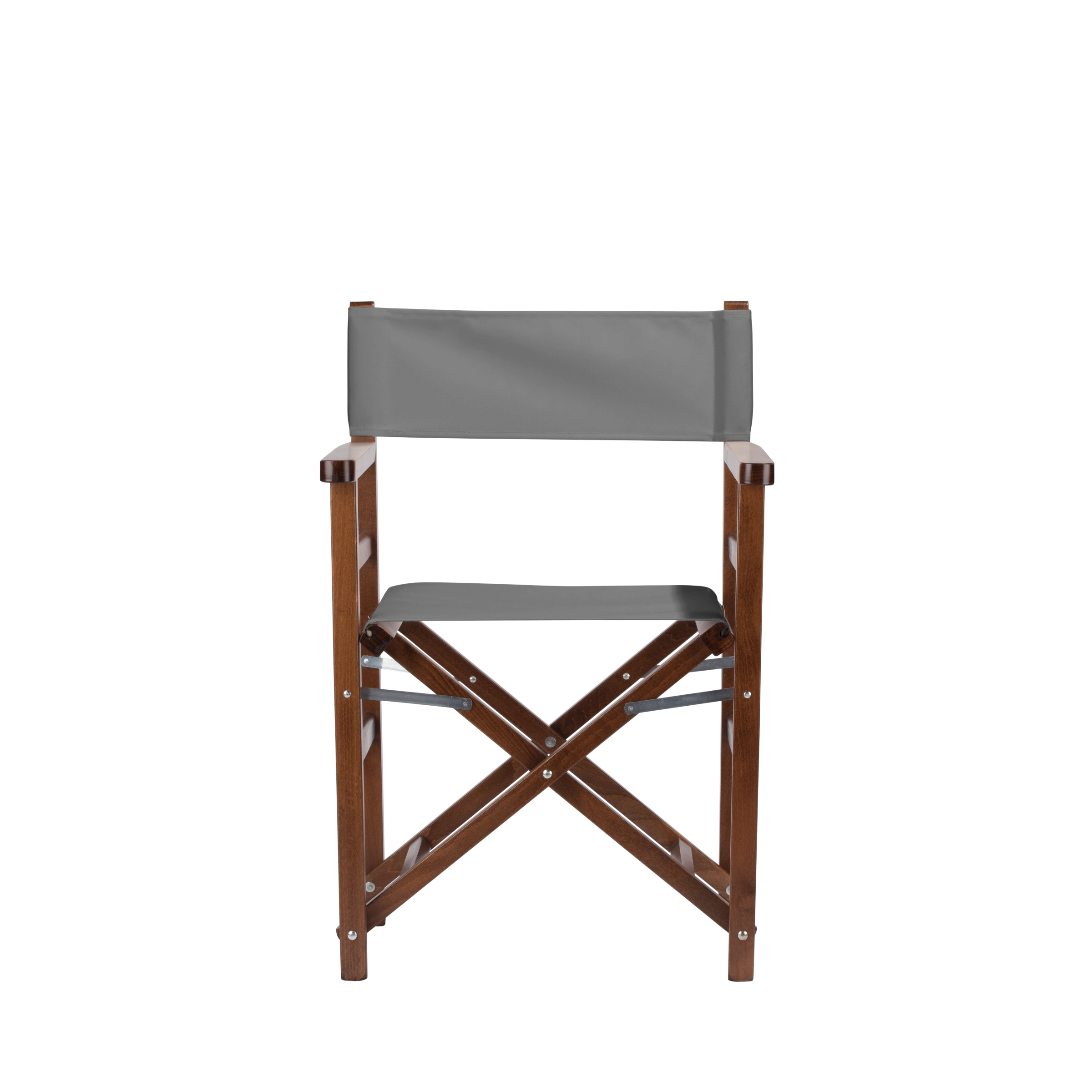 Regiestuhl Oscar aus braunem Buchenholz mit anthrazitem Bezug, Frontalansicht
#Classic | Set (Farbe)_anthrazit