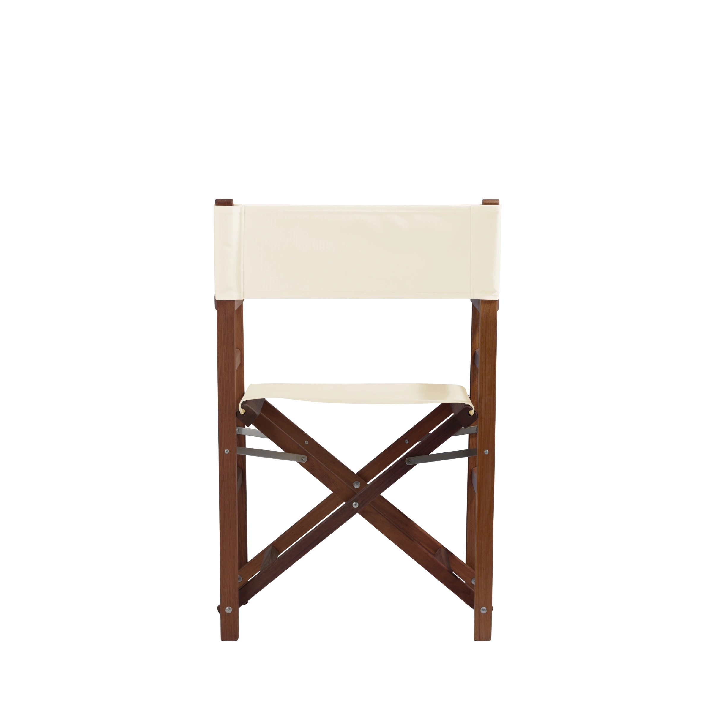 Regiestuhl Oscar aus Iroko-Holz Buchenholz mit naturfarbenem Bezug, Rückansicht
#Classic | Set (Farbe)_natur