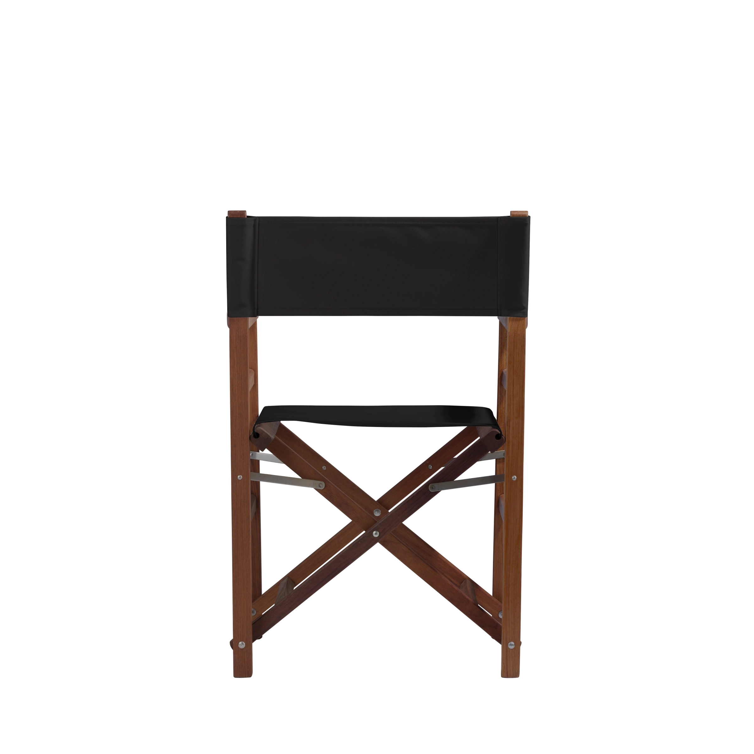 Regiestuhl Oscar aus Iroko-Holz Buchenholz mit schwarzem Bezug, Rückansicht
#Classic | Set (Farbe)_schwarz