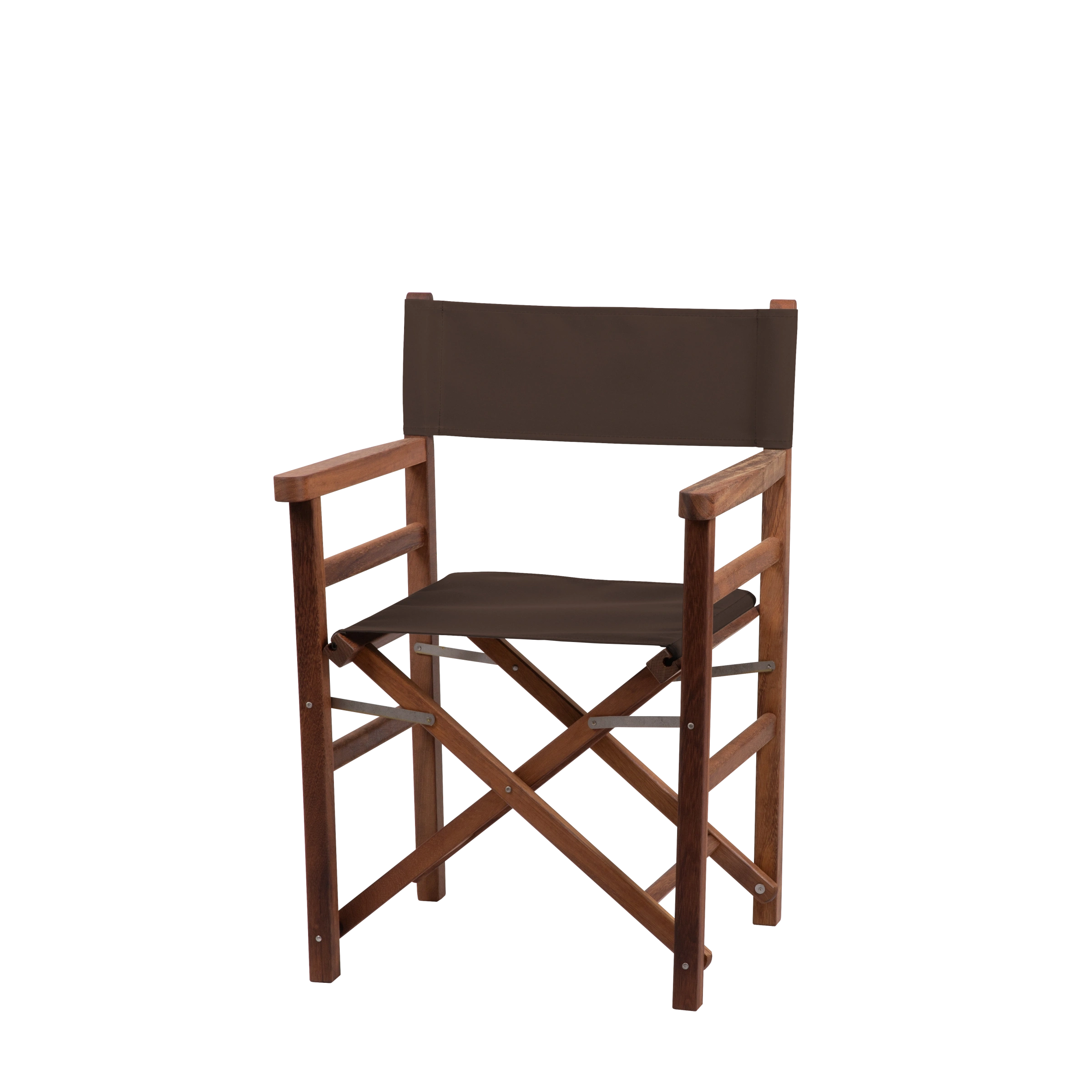 Regiestuhl Oscar aus Iroko-Holz Buchenholz mit Bezug in caffé, Seitenansicht
#Classic | Set (Farbe)_caffè
