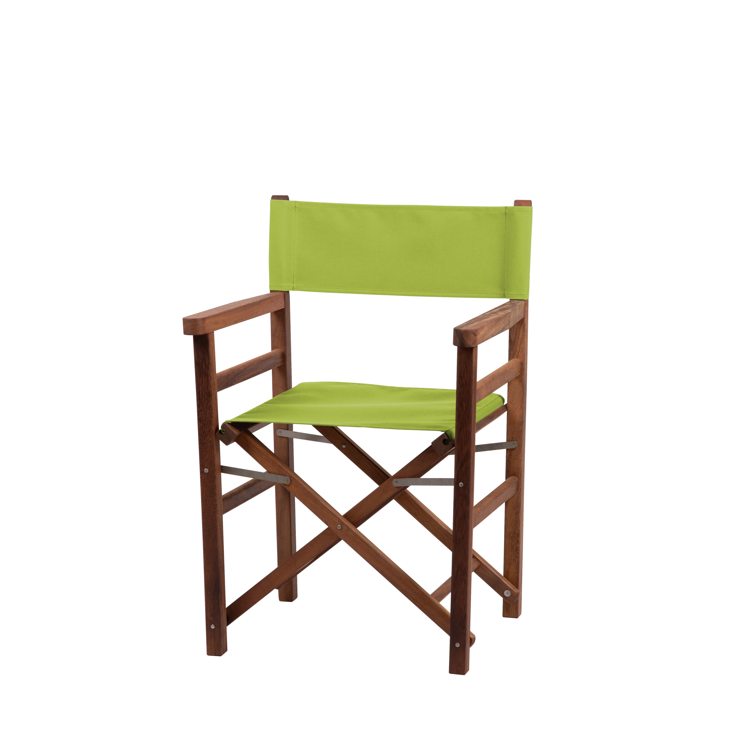 Regiestuhl Oscar aus Iroko-Holz Buchenholz mit hellgrünem Bezug, Seitenansicht
#Classic | Set (Farbe)_hellgrün