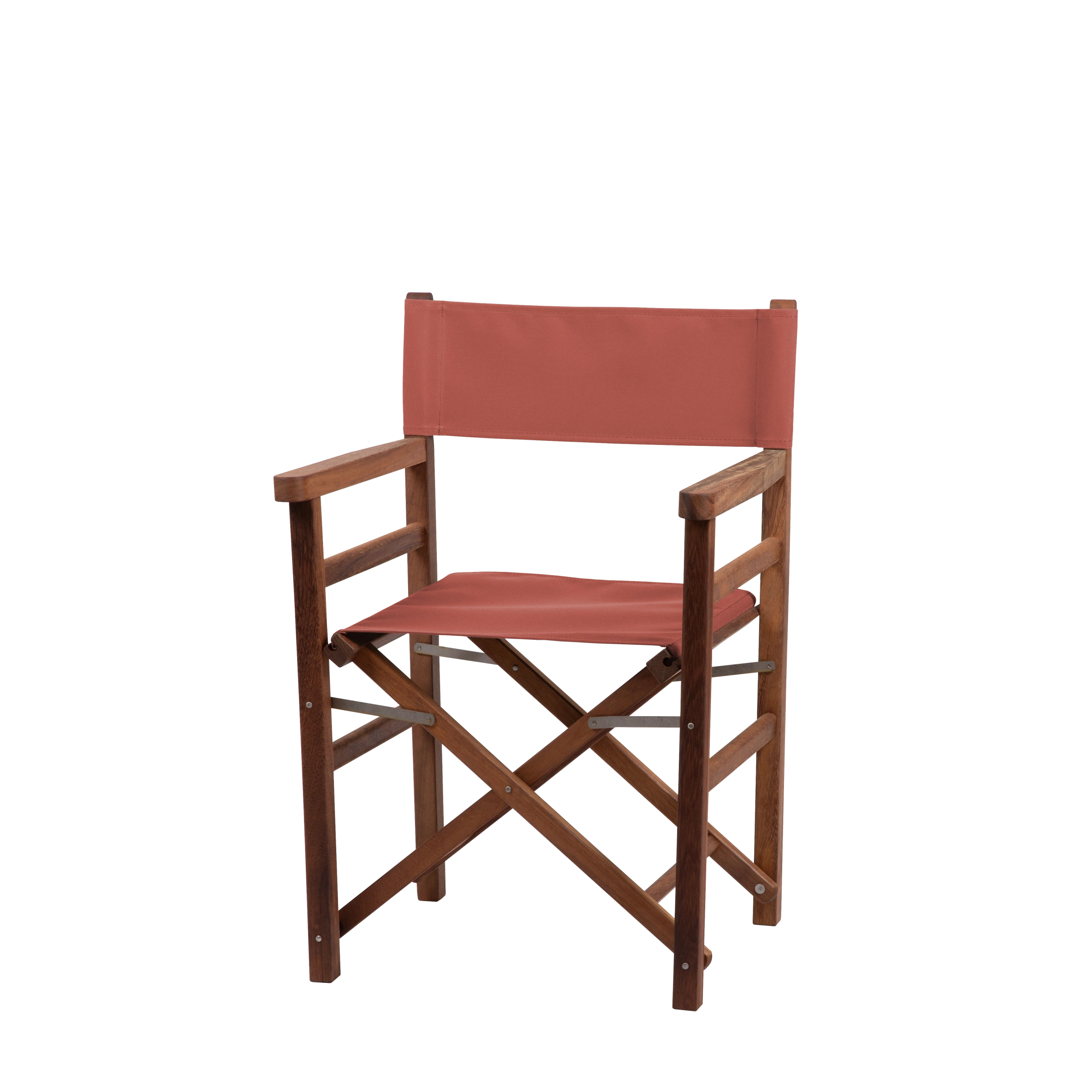 Regiestuhl Oscar aus Iroko-Holz Buchenholz mit Bezug in terracotta, Seitenansicht
#Classic | Set (Farbe)_terracotta