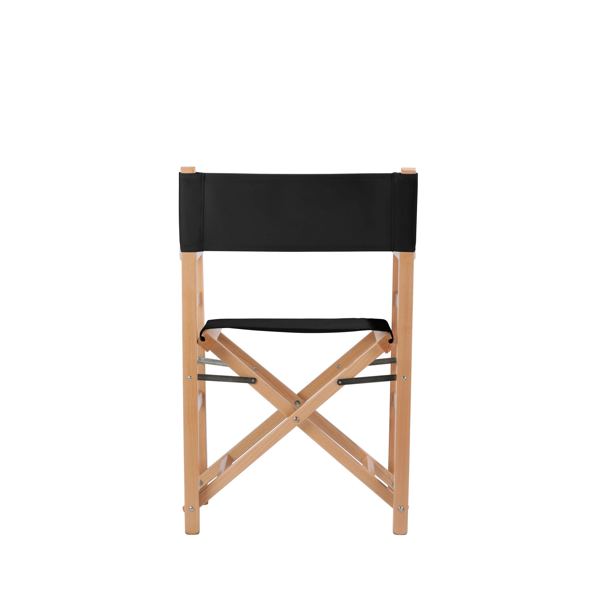 Regiestuhl Oscar aus naturfarbenem Buchenholz mit schwarzem Bezug, Rückansicht
#Classic | Set (Farbe)_schwarz