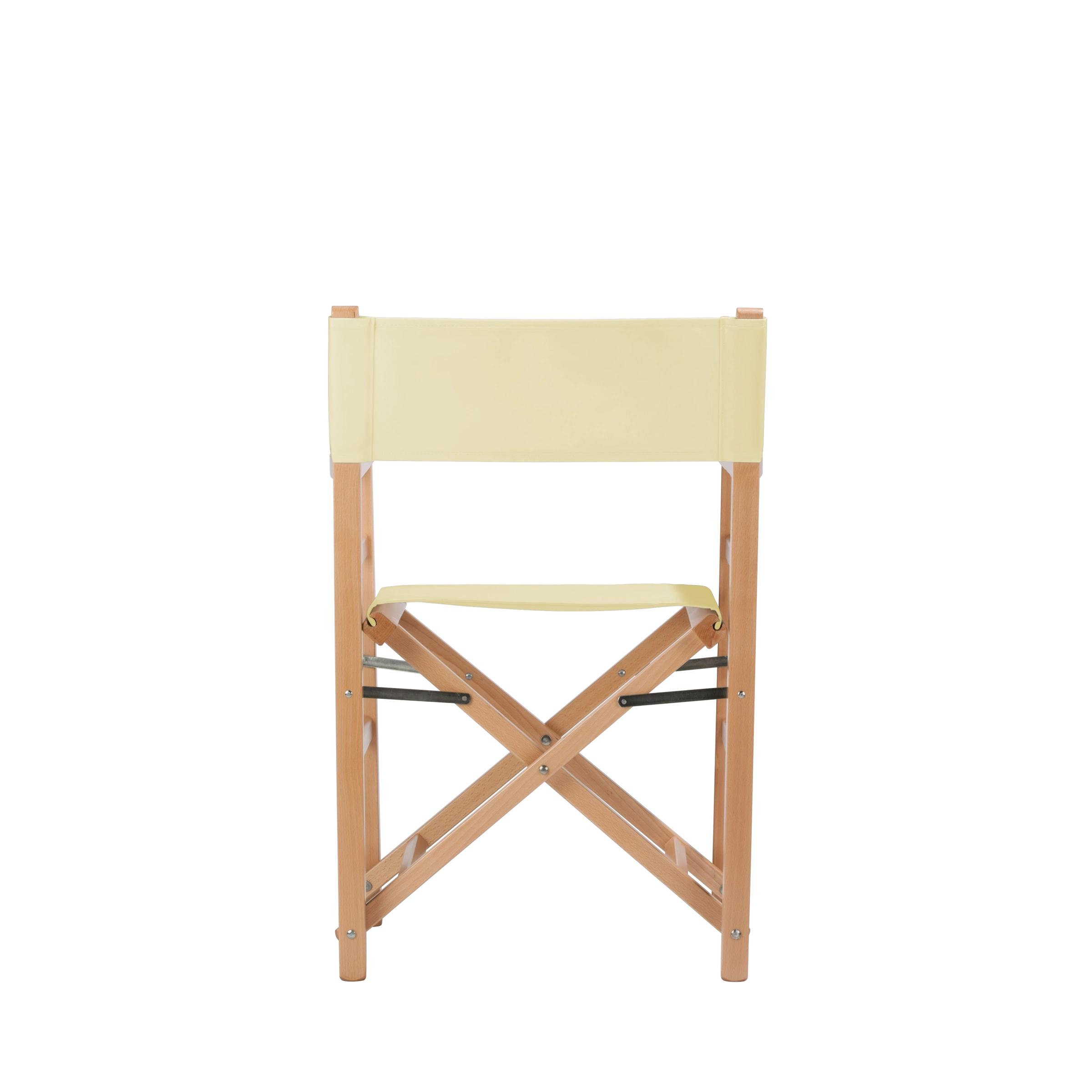 Regiestuhl Oscar aus naturfarbenem Buchenholz mit Bezug in vanille, Rückansicht
#Classic | Set (Farbe)_vanille
