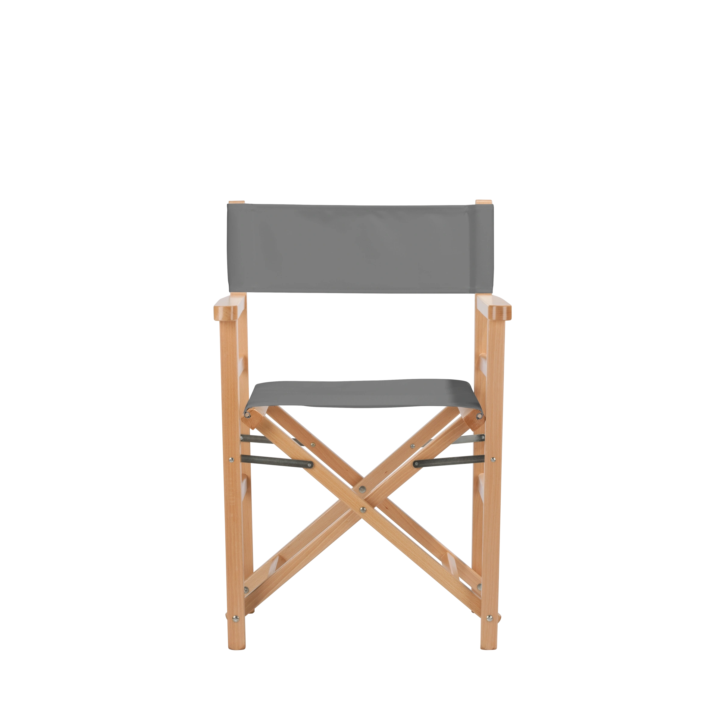 Regiestuhl Oscar aus naturfarbenem Buchenholz mit anthrazitem Bezug, Frontalansicht
#Classic | Set (Farbe)_anthrazit