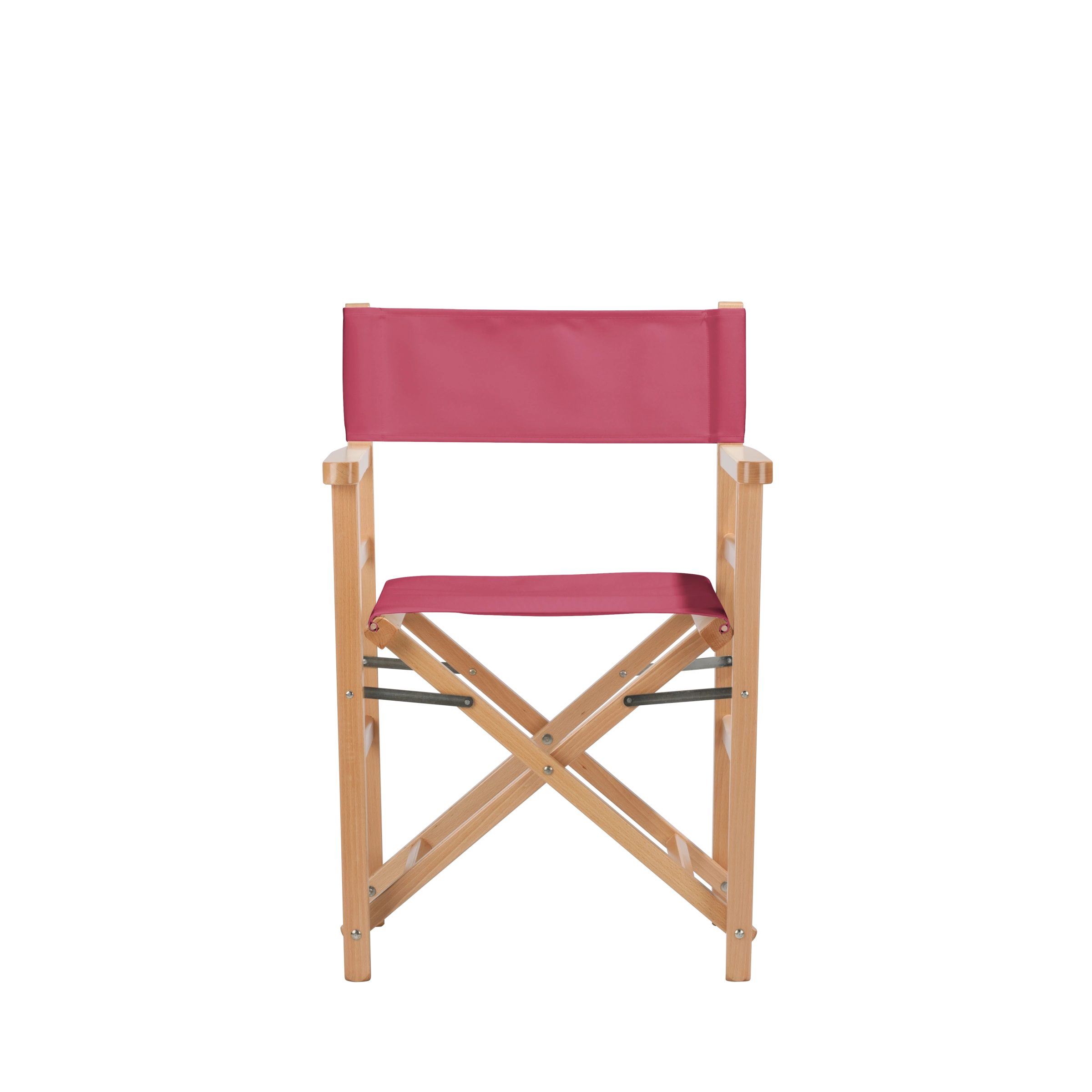 Regiestuhl Oscar aus naturfarbenem Buchenholz mit Bezug in fuchsia, Frontalansicht
#Classic | Set (Farbe)_fuchsia