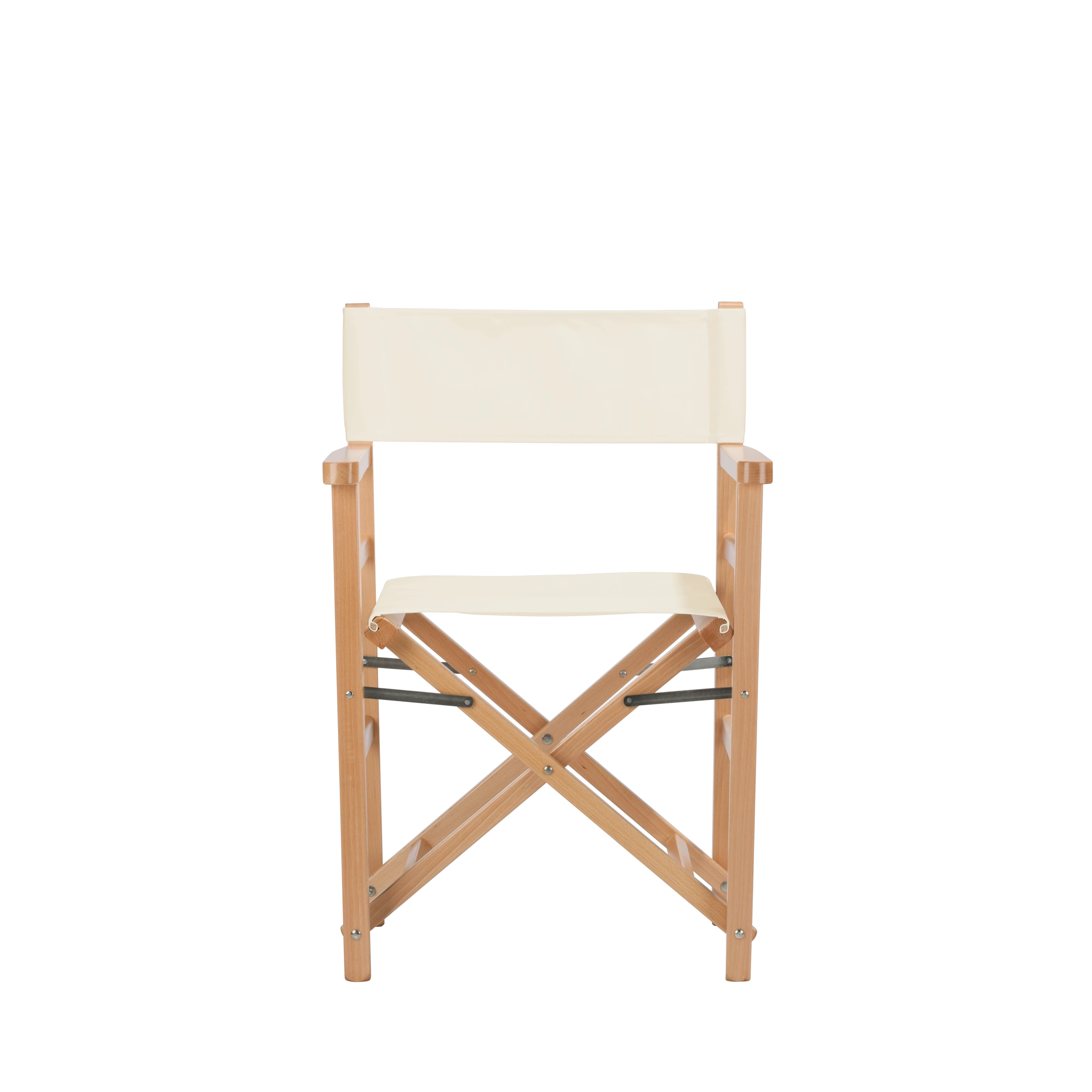 Regiestuhl Oscar aus naturfarbenem Buchenholz mit naturfarbenem Bezug, Frontalansicht
#Classic | Set (Farbe)_natur