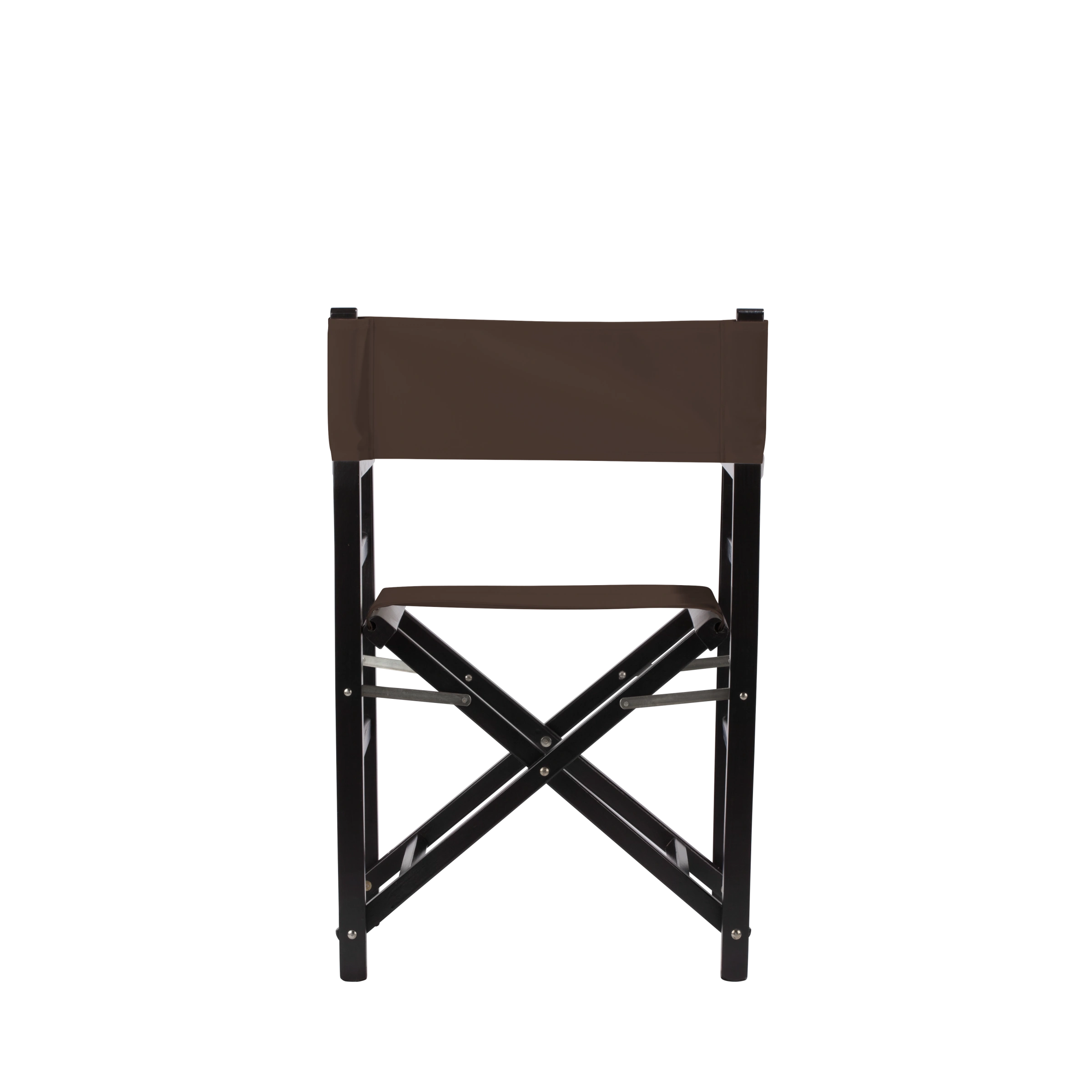 Regiestuhl Oscar aus schwarzem Buchenholz mit Bezug in caffé, Rückansicht
#Classic | Set (Farbe)_caffé