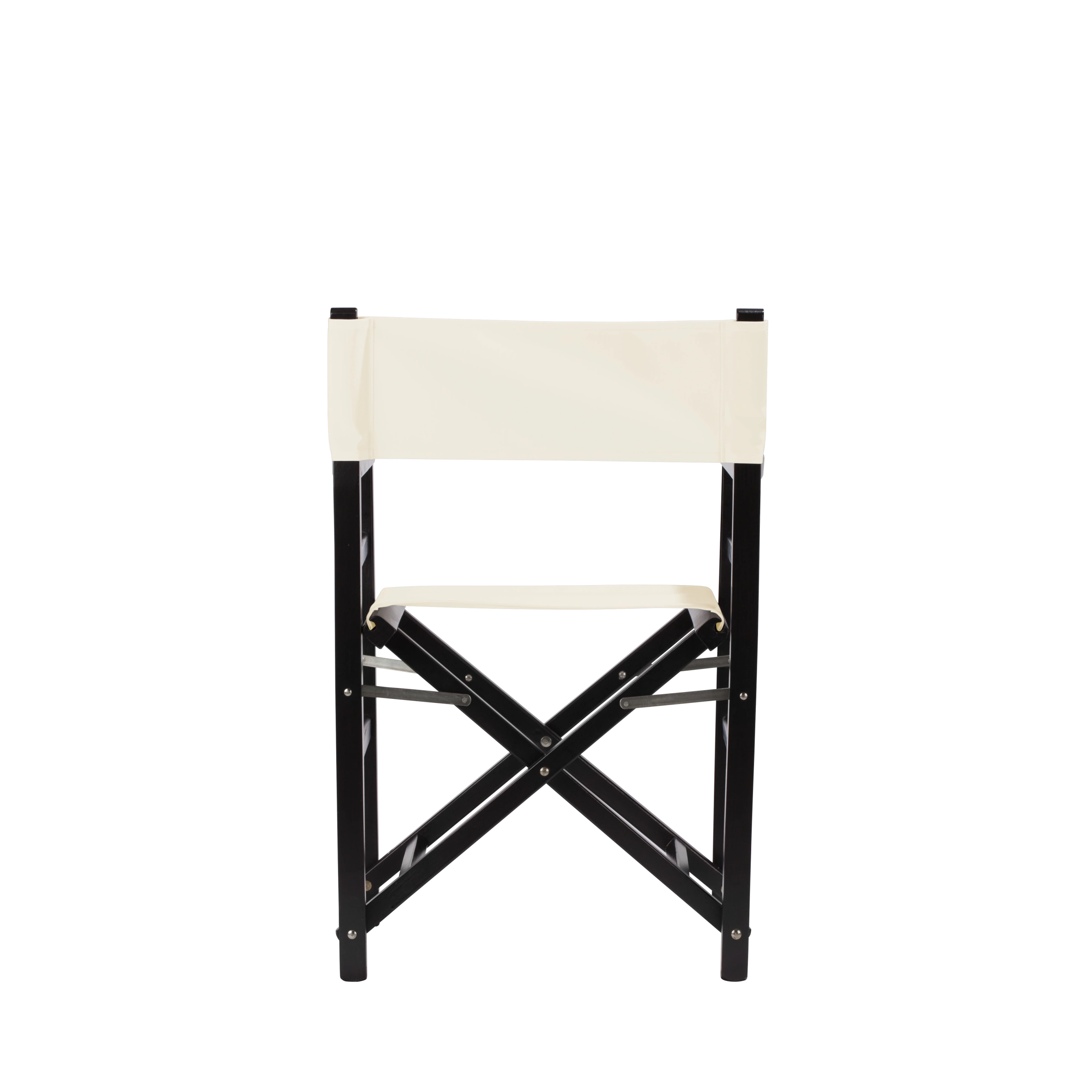 Regiestuhl Oscar aus schwarzem Buchenholz mit naturfarbenem Bezug, Rückansicht
#Classic | Set (Farbe)_natur