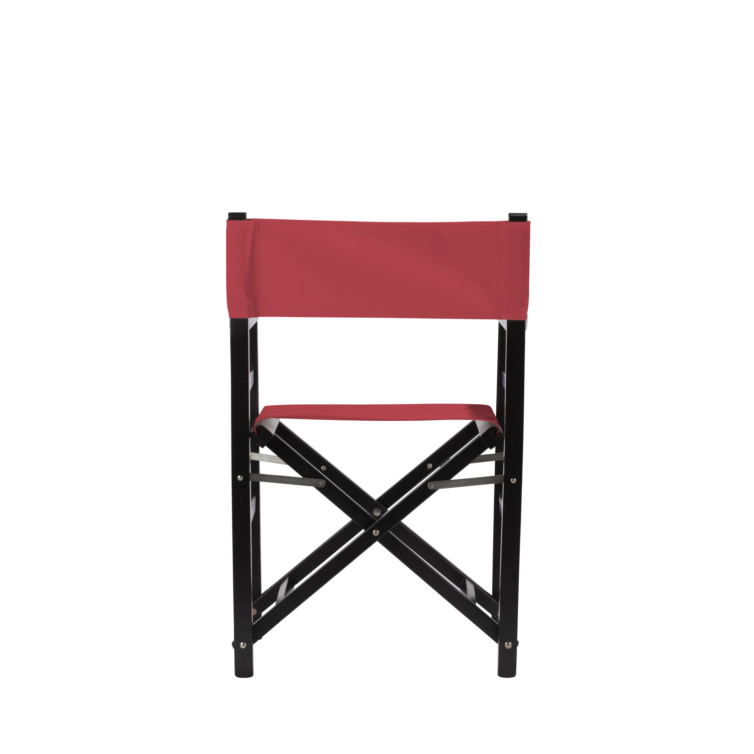 Regiestuhl Oscar aus schwarzem Buchenholz mit rotem Bezug, Rückansicht
#Classic | Set (Farbe)_rot