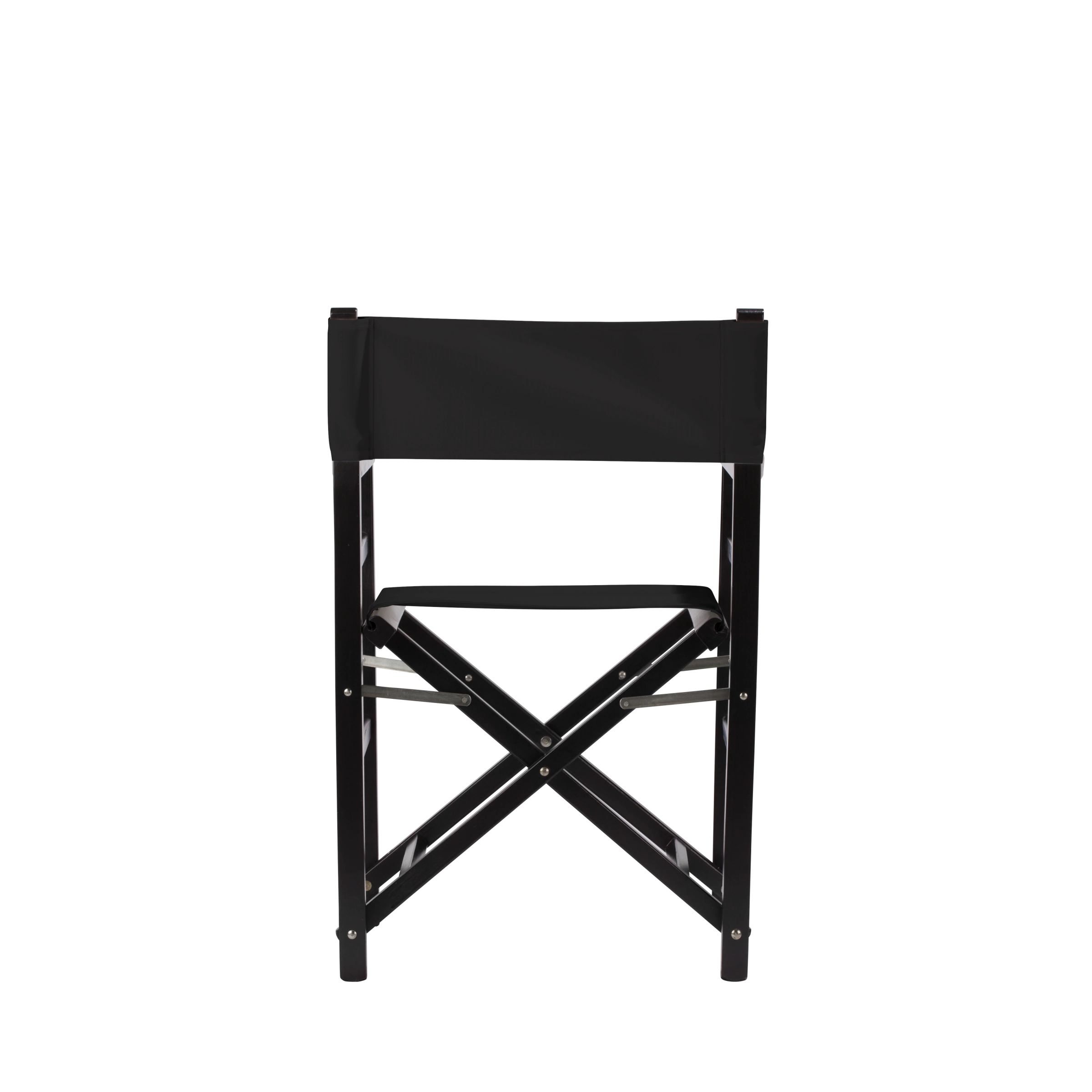 Regiestuhl Oscar aus schwarzem Buchenholz mit schwarzem Bezug, Rückansicht
#Classic | Set (Farbe)_schwarz