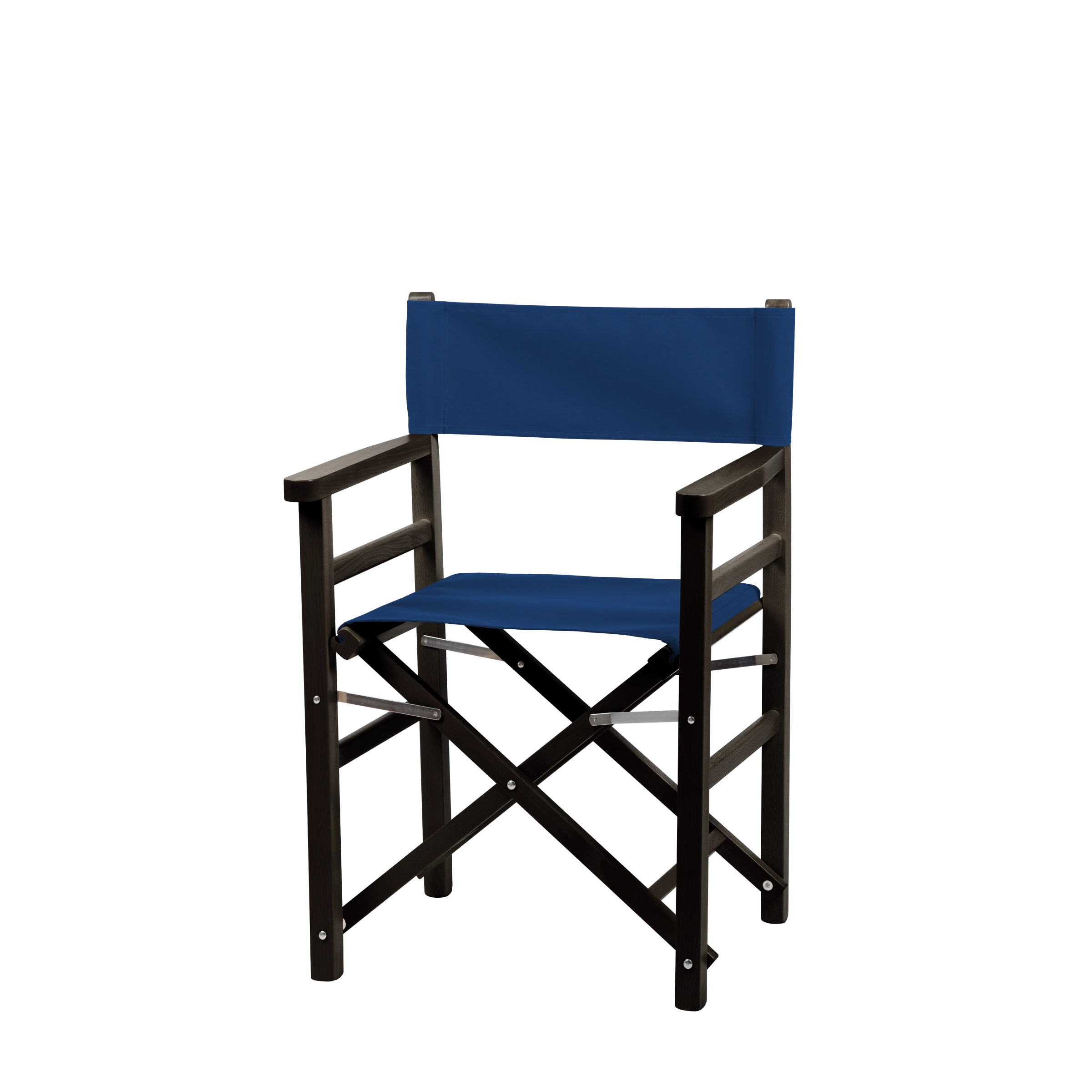 Regiestuhl Oscar aus schwarzem Buchenholz mit Bezug in marine, Seitenansicht
#Classic | Set (Farbe)_marine