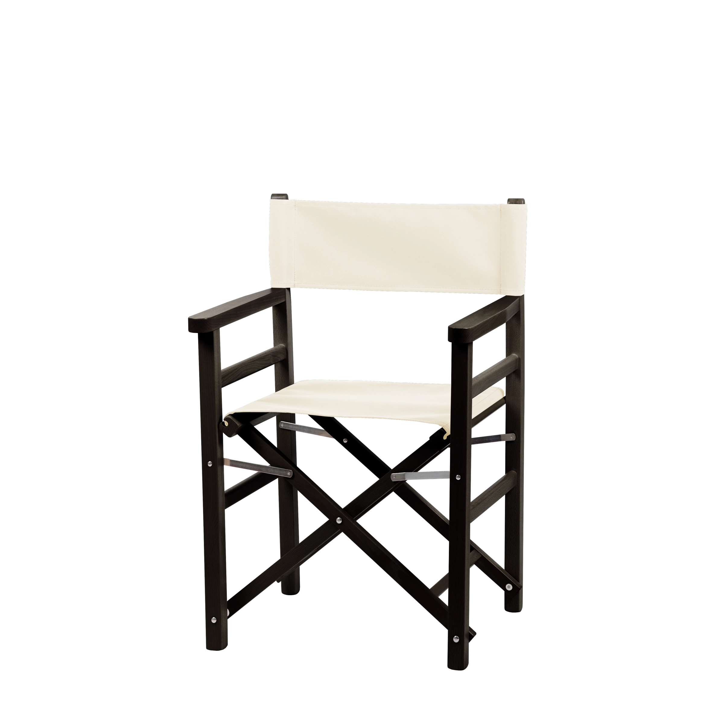 Regiestuhl Oscar aus schwarzem Buchenholz mit naturfarbenem Bezug, Seitenansicht
#Classic | Set (Farbe)_natur