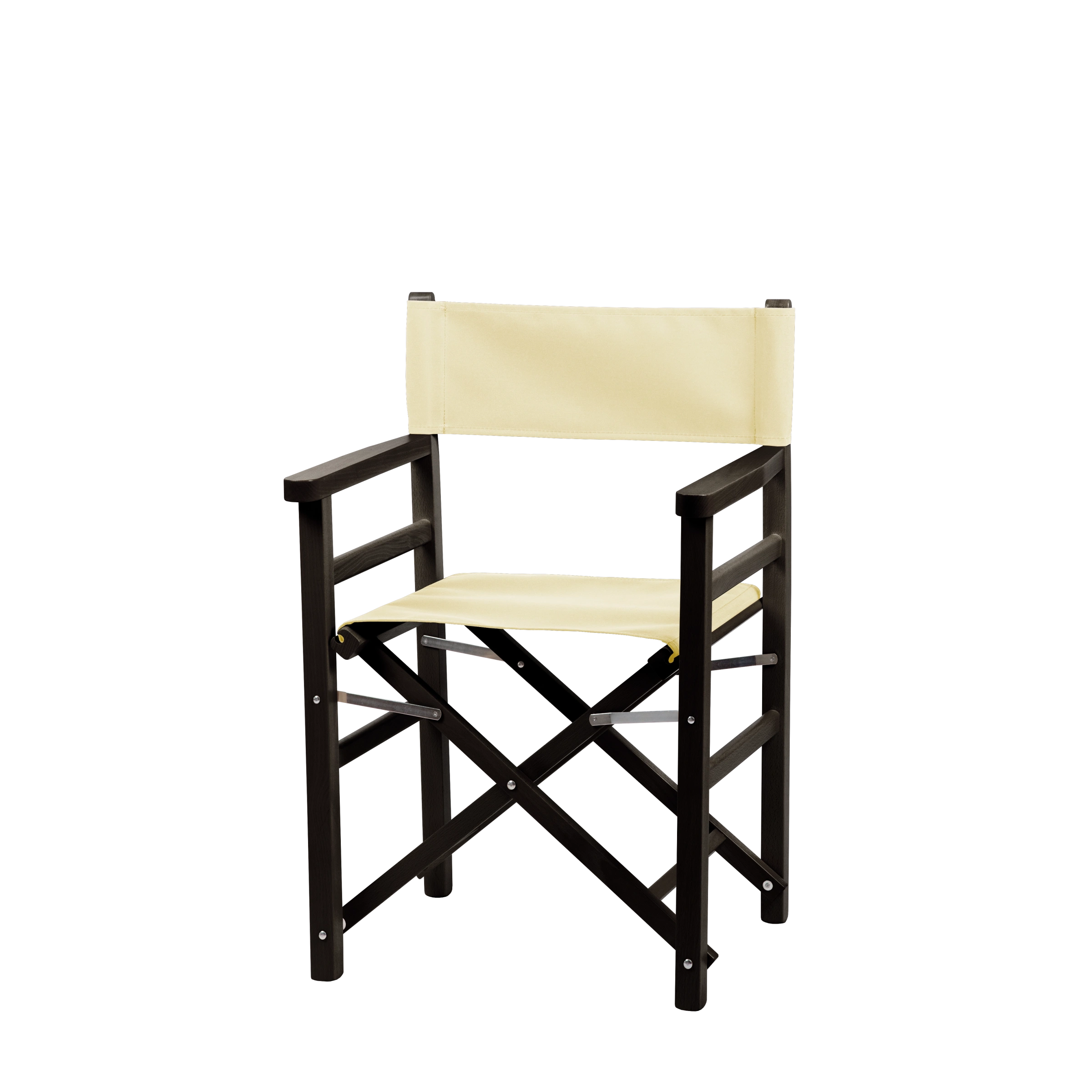 Regiestuhl Oscar aus schwarzem Buchenholz mit Bezug in vanille, Seitenansicht
#Classic | Set (Farbe)_vanille