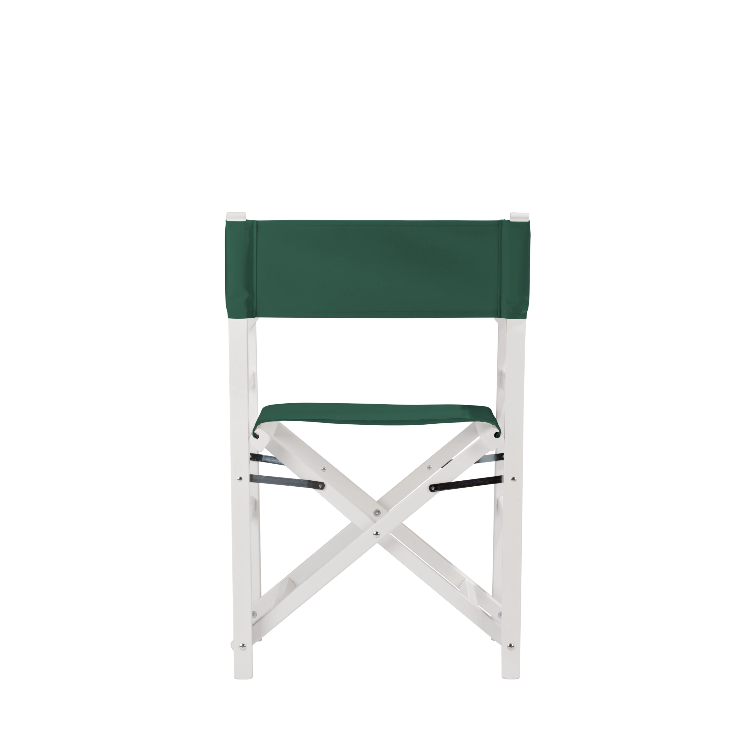 Regiestuhl Oscar aus weißem Buchenholz mit dunkelgrünem Bezug, Rückansicht
#Classic | Set (Farbe)_dunkelgrün