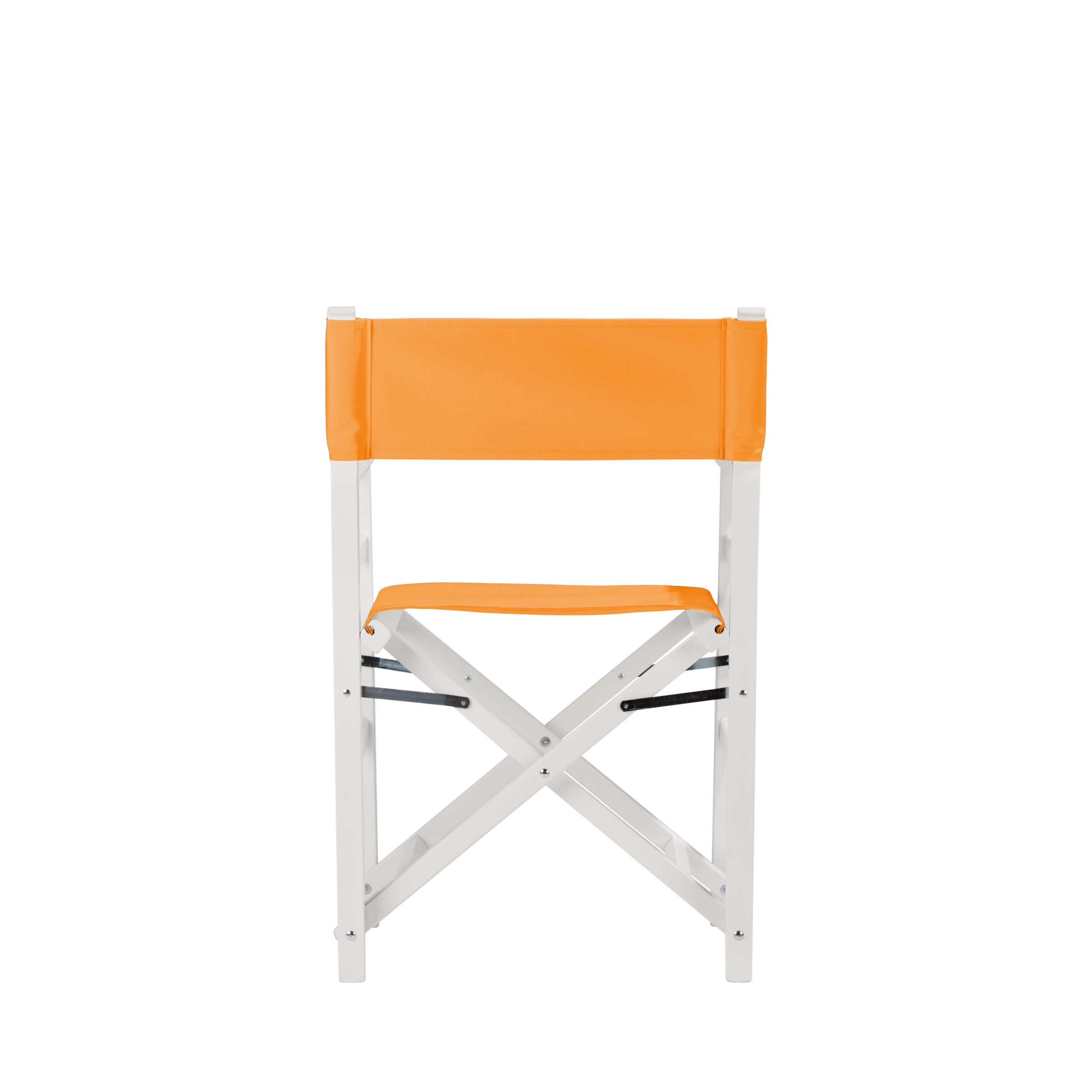 Regiestuhl Oscar aus weißem Buchenholz mit Bezug in mandarine, Rückansicht
#Classic | Set (Farbe)_mandarine