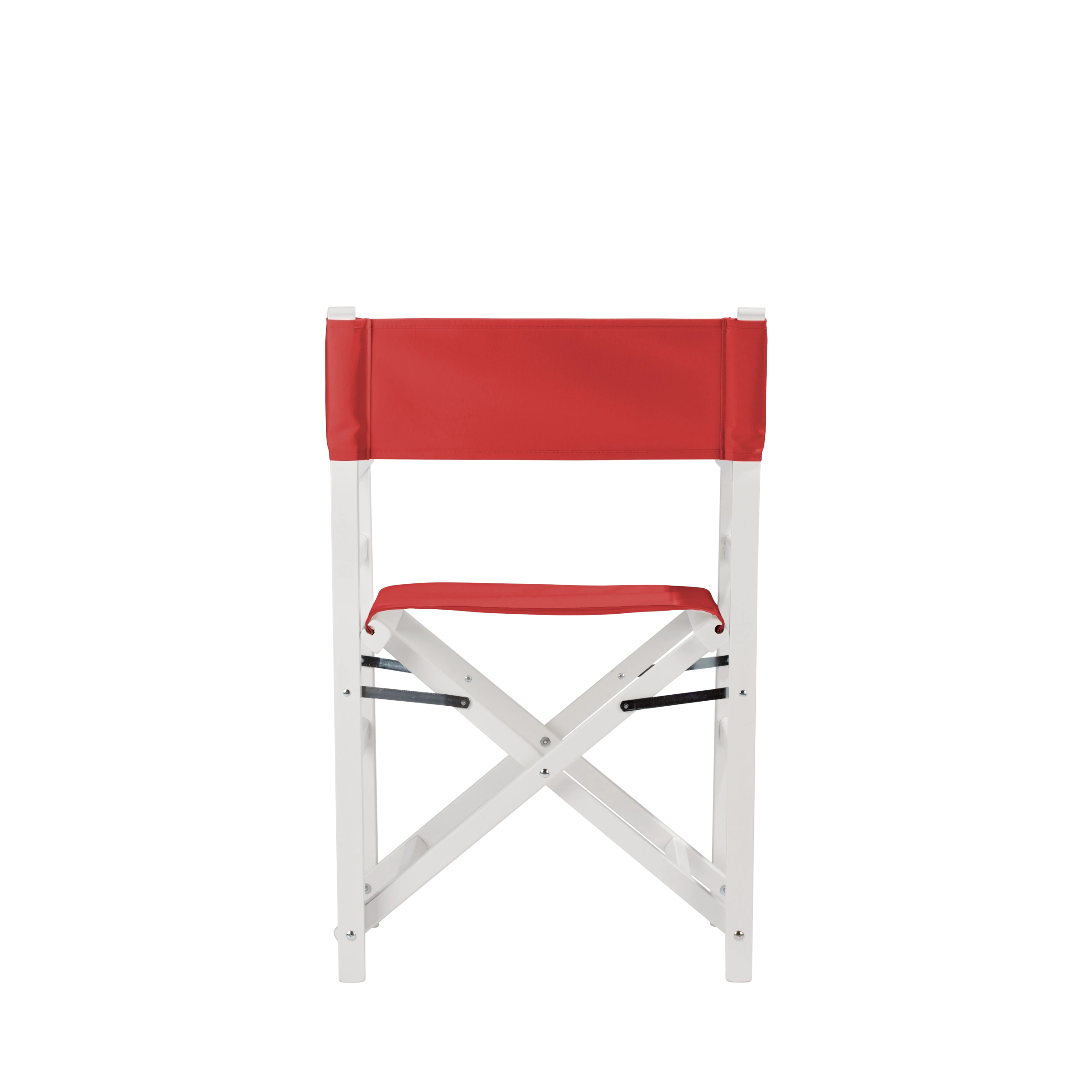 Regiestuhl Oscar aus weißem Buchenholz mit Bezug in rivarot, Rückansicht
#Classic | Set (Farbe)_rivarot