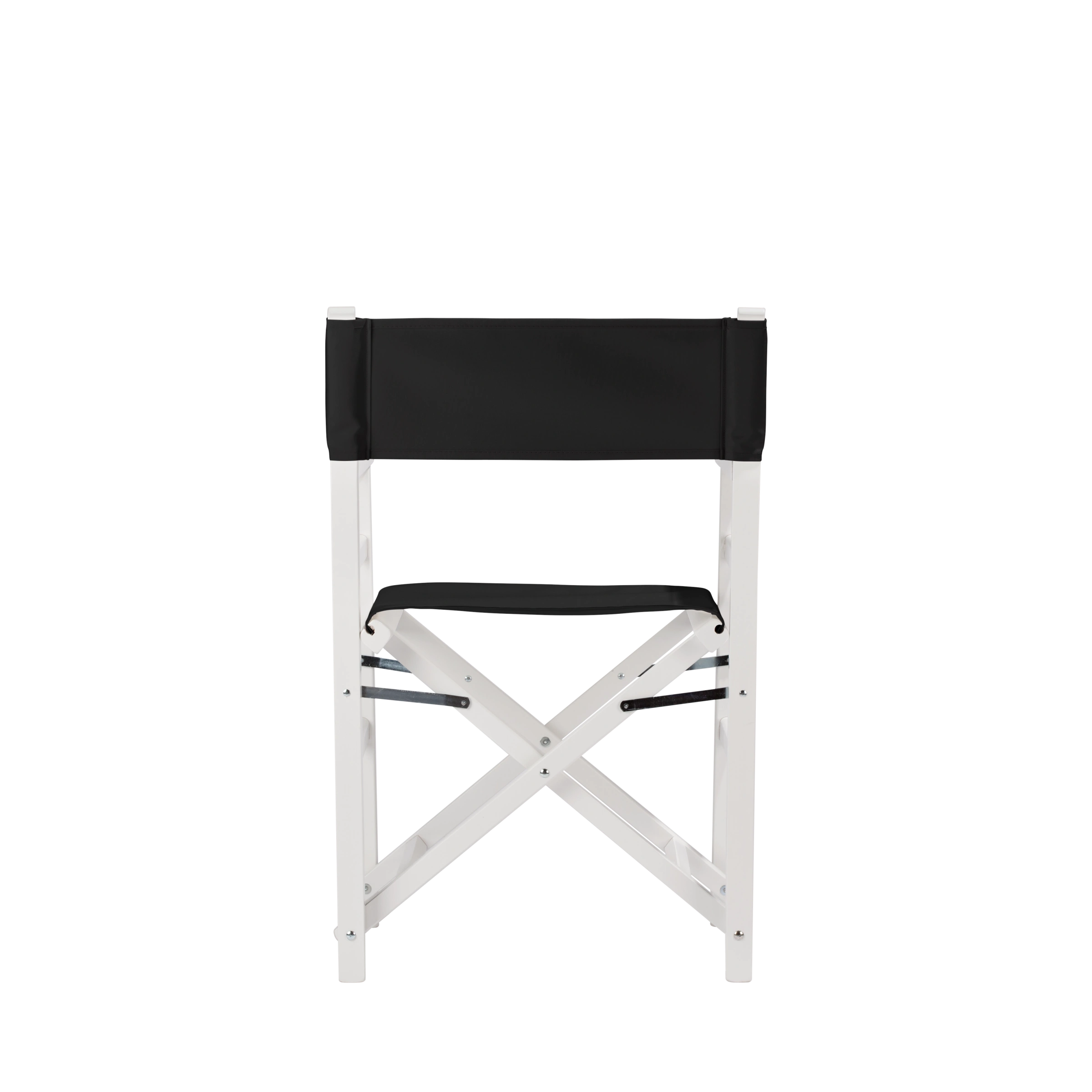 Regiestuhl Oscar aus weißem Buchenholz mit schwarzem Bezug, Rückansicht
#Classic | Set (Farbe)_schwarz