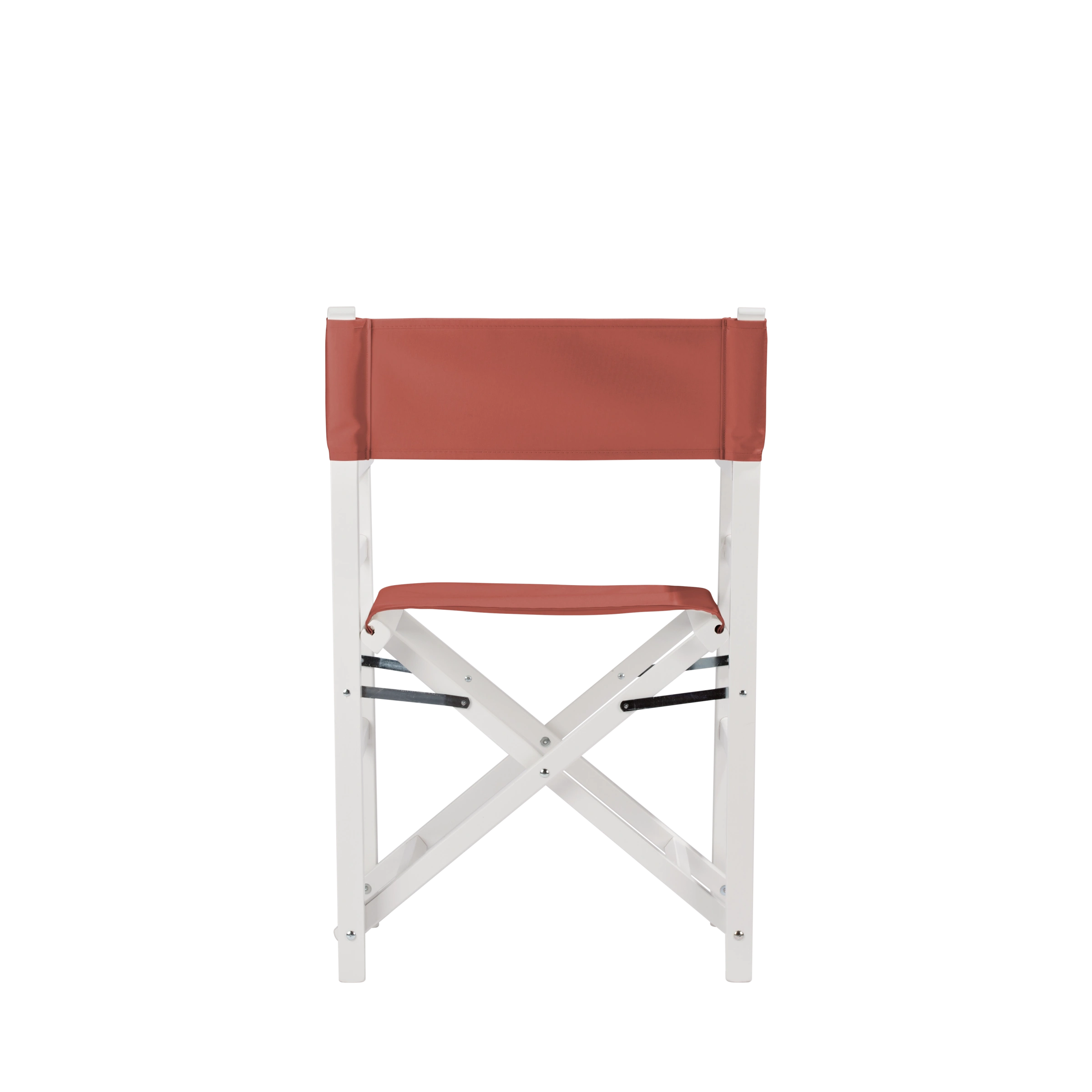 Regiestuhl Oscar aus weißem Buchenholz mit Bezug in terracotta, Rückansicht
#Classic | Set (Farbe)_terracotta
