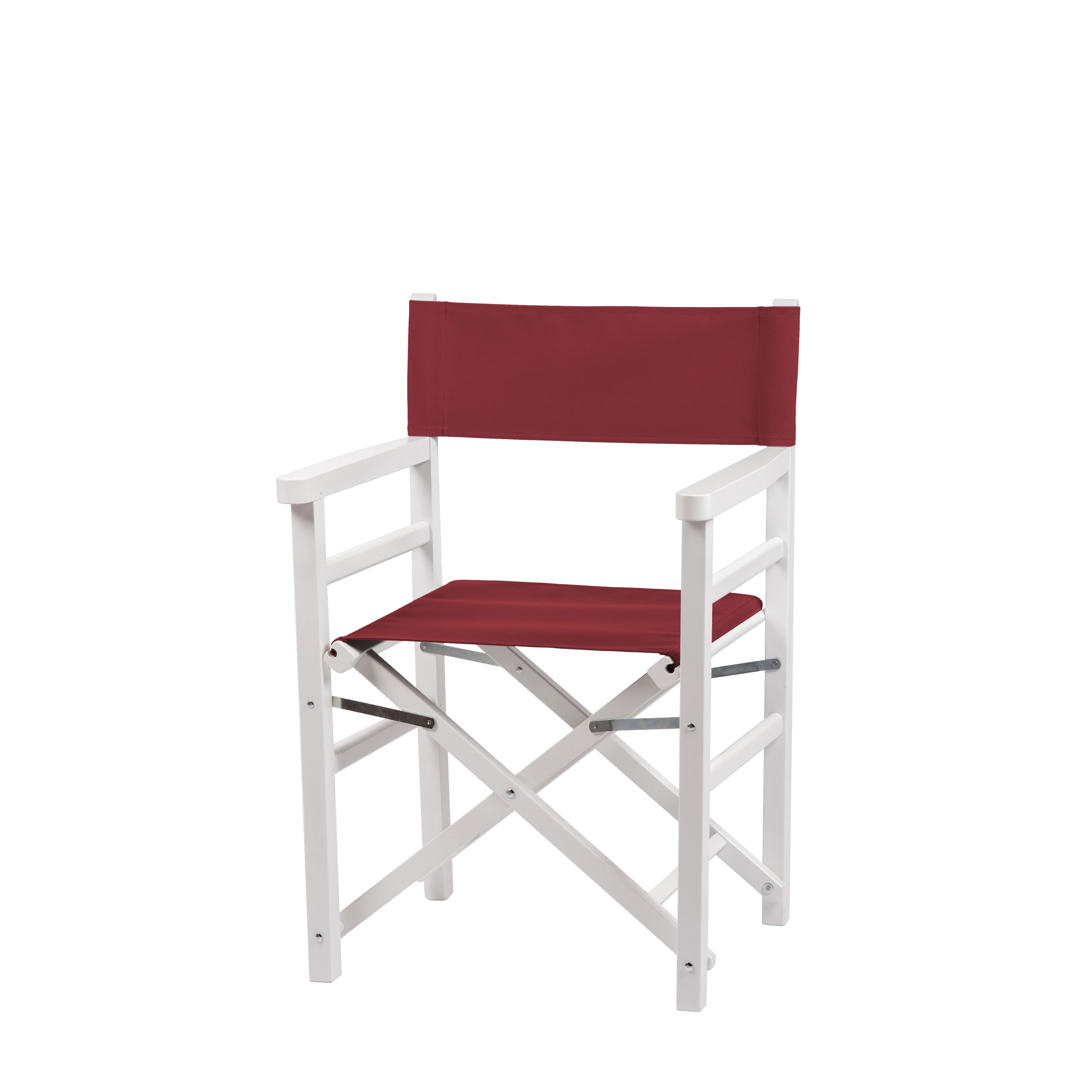 Regiestuhl Oscar aus weißem Buchenholz mit Bezug in bordeaux, Seitenansicht
#Classic | Set (Farbe)_bordeaux