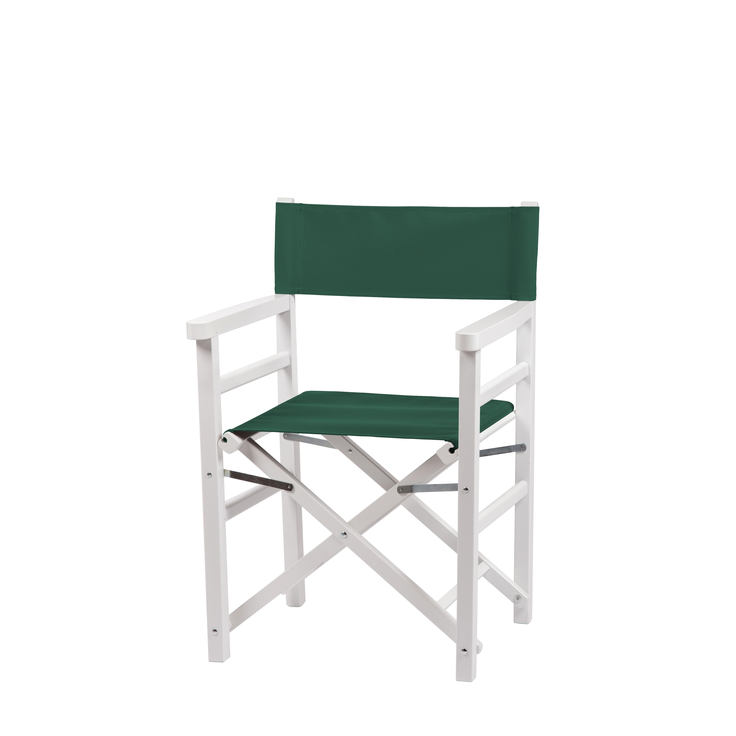 Regiestuhl Oscar aus weißem Buchenholz mit dunkelgrünem Bezug, Seitenansicht
#Classic | Set (Farbe)_dunkelgrün