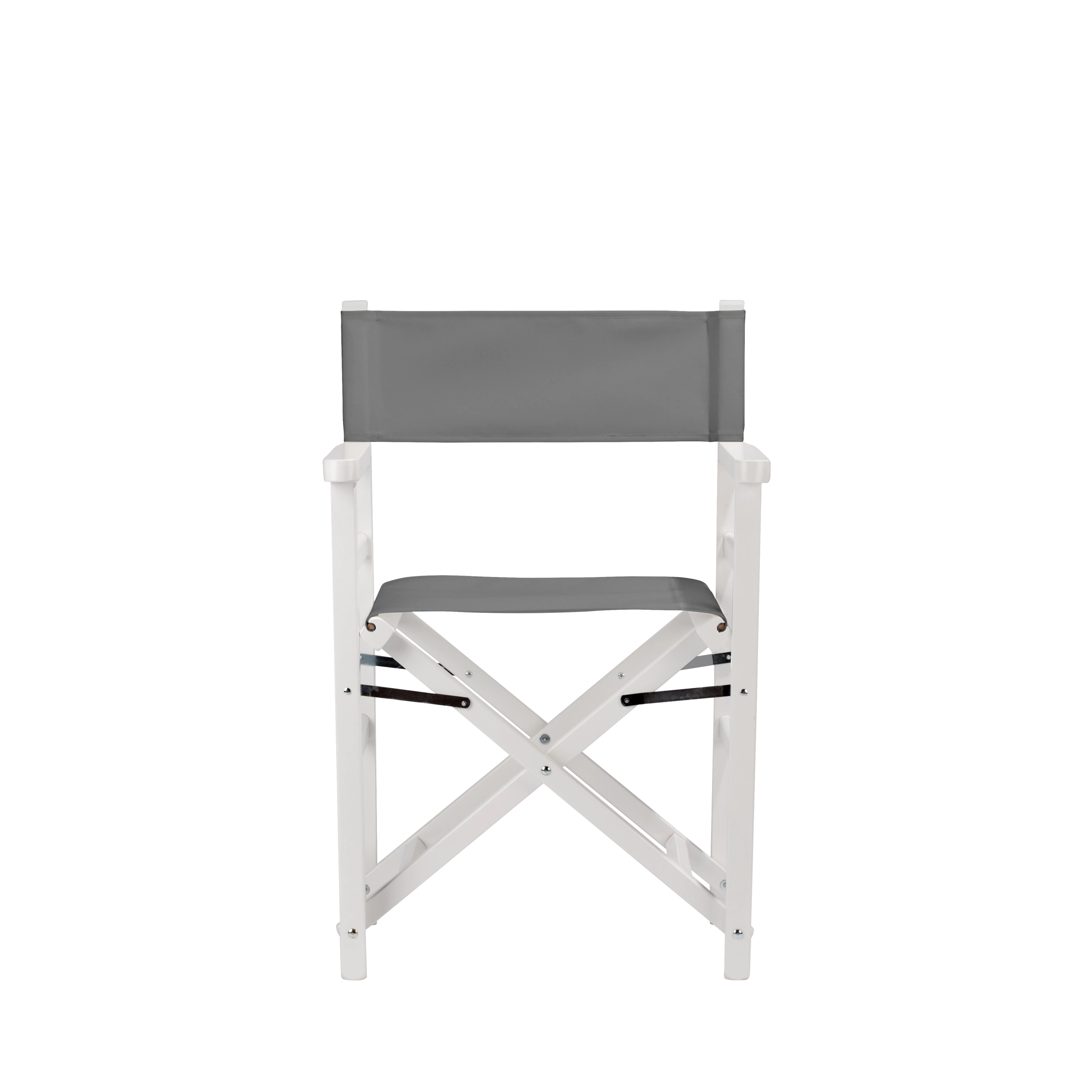 Regiestuhl Oscar aus weißem Buchenholz mit anthrazitem Bezug, Frontalansicht
#Classic | Set (Farbe)_anthrazit