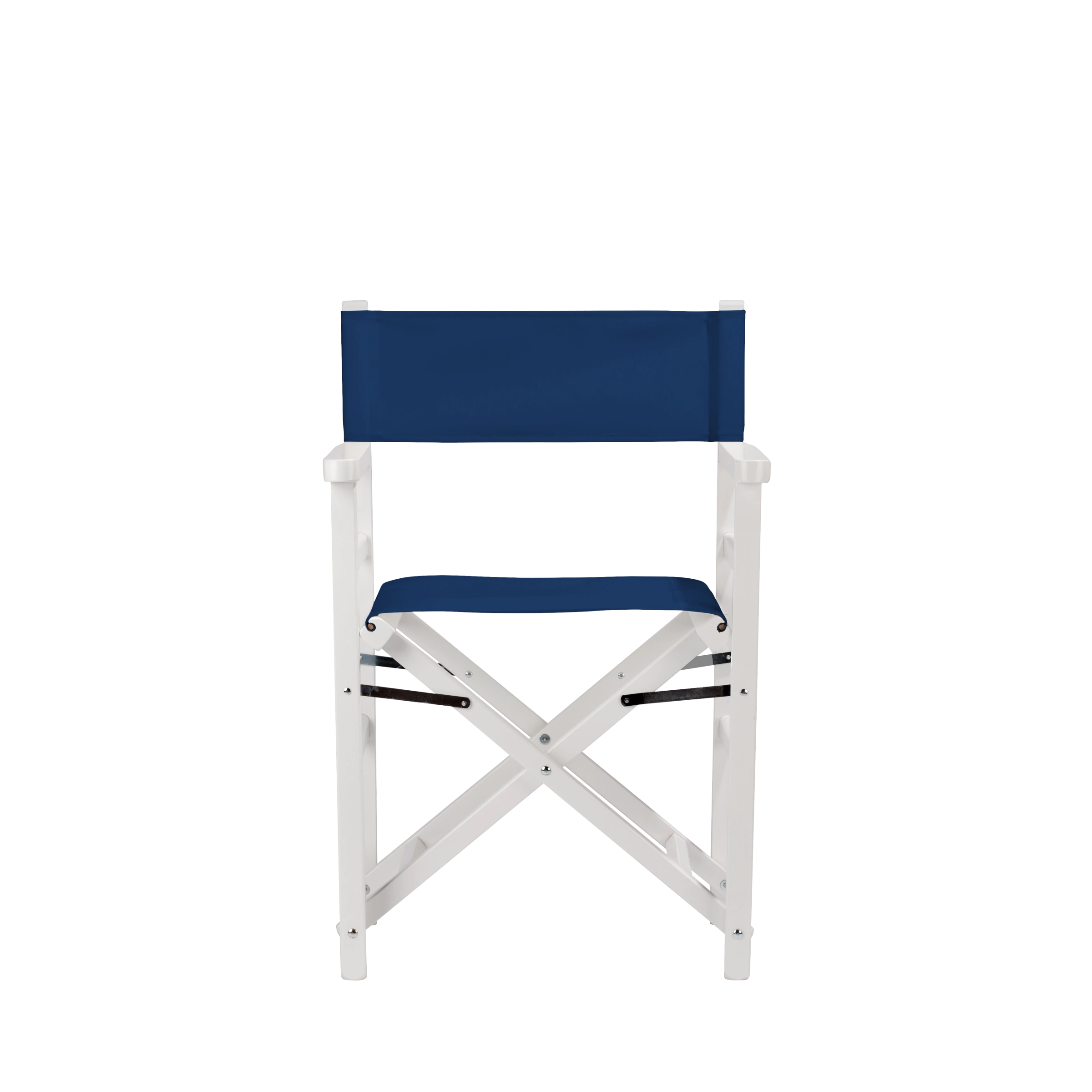 Regiestuhl Oscar aus weißem Buchenholz mit Bezug in marine, Frontalansicht
#Classic | Set (Farbe)_marine