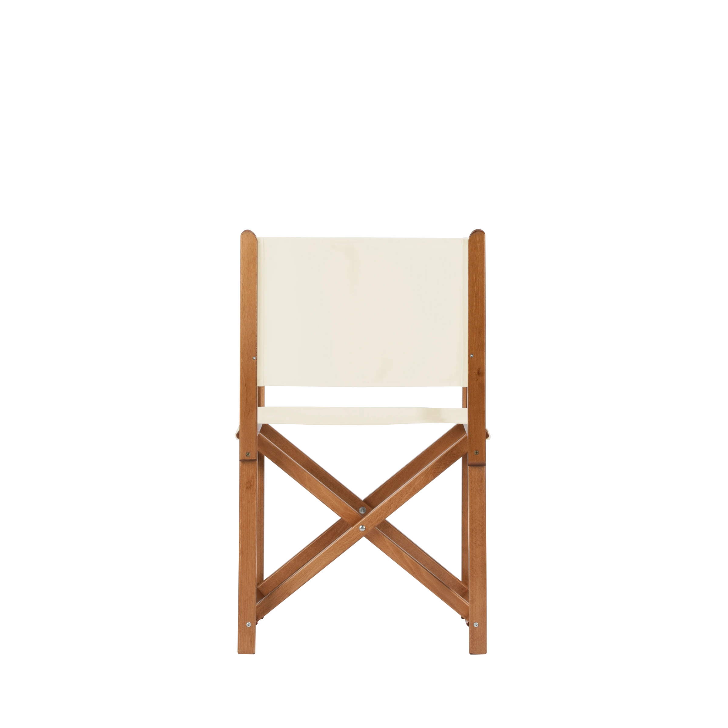 Regiestuhl Pedro aus brandyfarbenem Buchenholz mit naturfarbenem Bezug, Rückansicht
#Swing | Set (Farbe)_natur