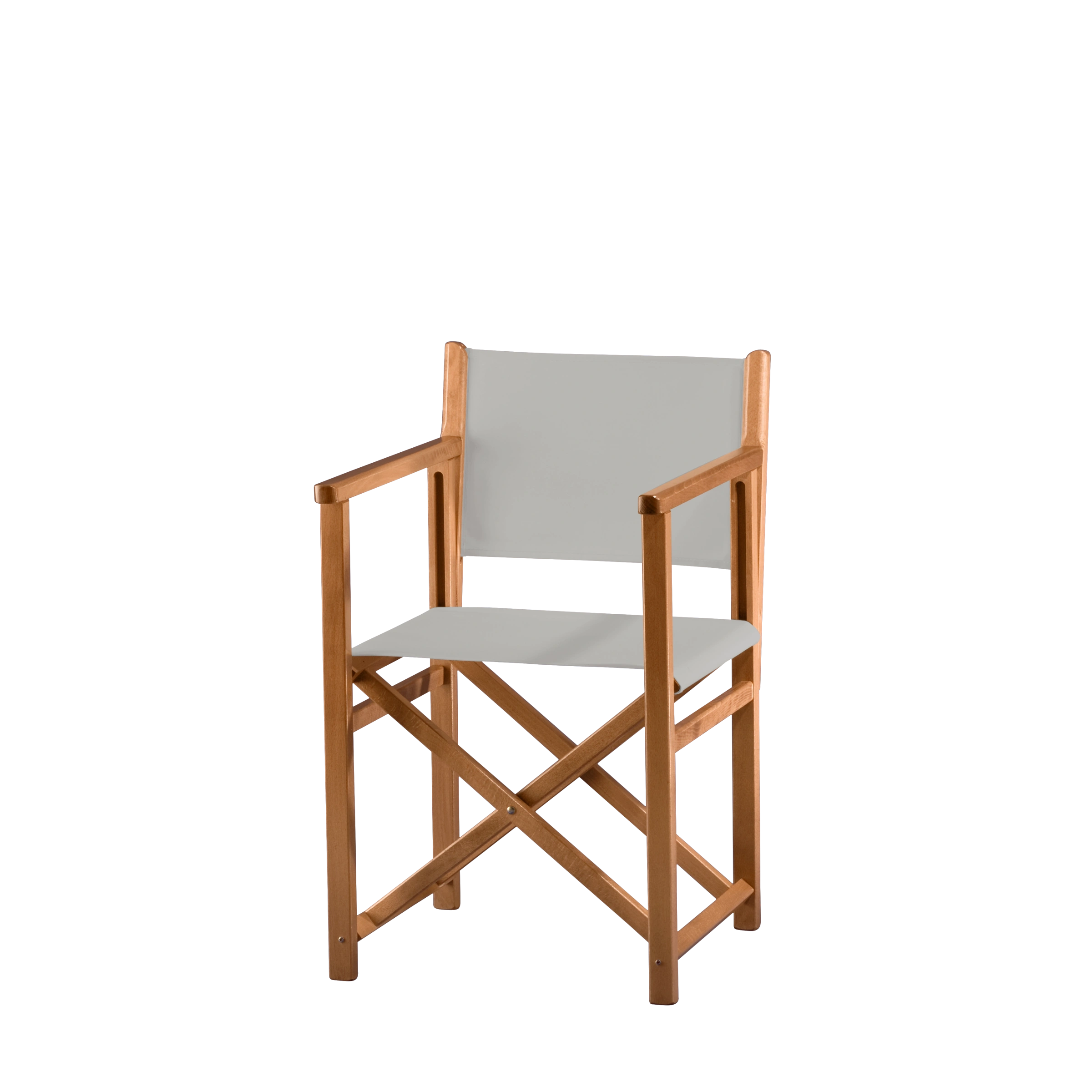 Regiestuhl Pedro aus brandyfarbenem Buchenholz mit hellgrauem Bezug, Seitenansicht
#Swing | Set (Farbe)_hellgrau