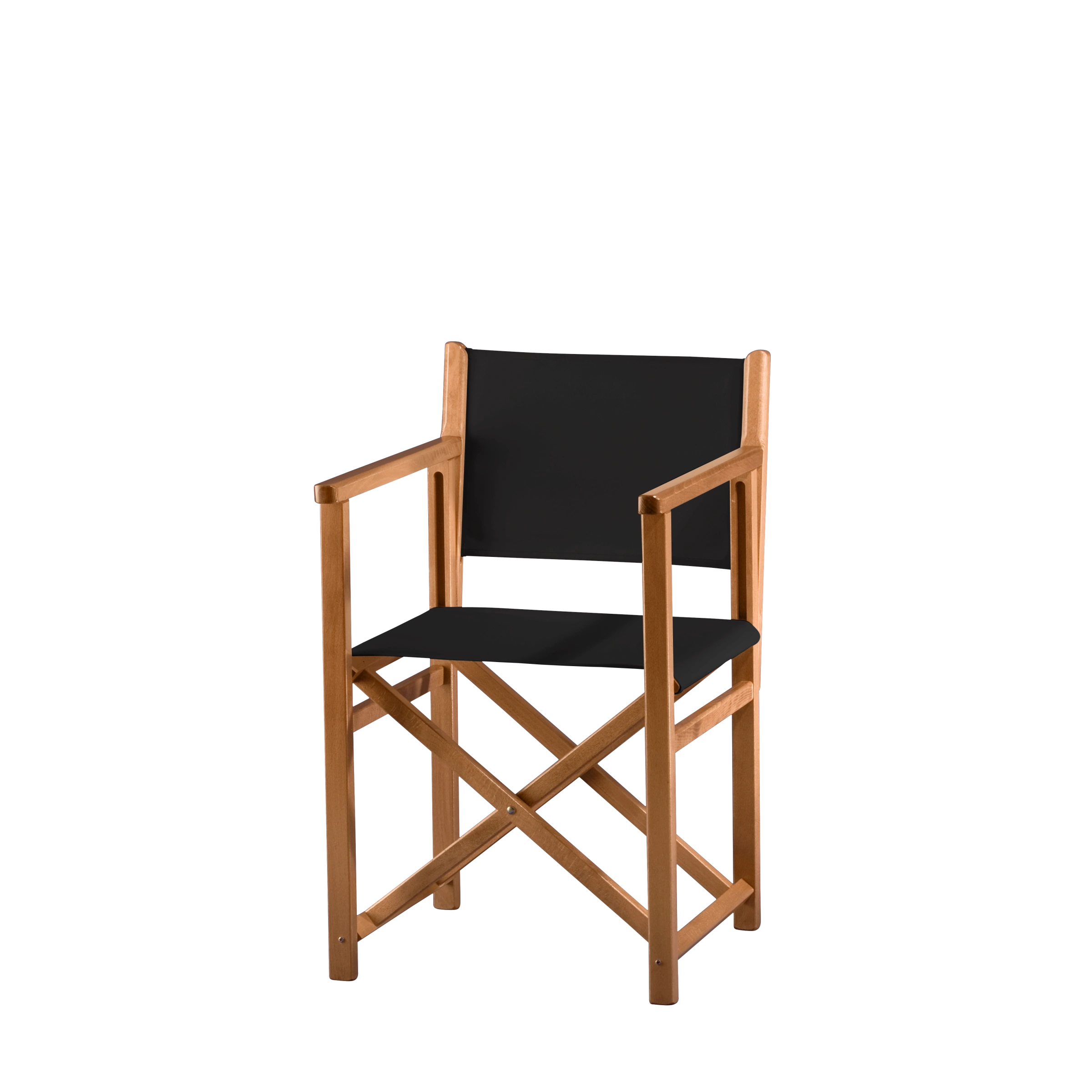 Regiestuhl Pedro aus brandyfarbenem Buchenholz mit schwarzem Bezug, Seitenansicht
#Swing | Set (Farbe)_schwarz