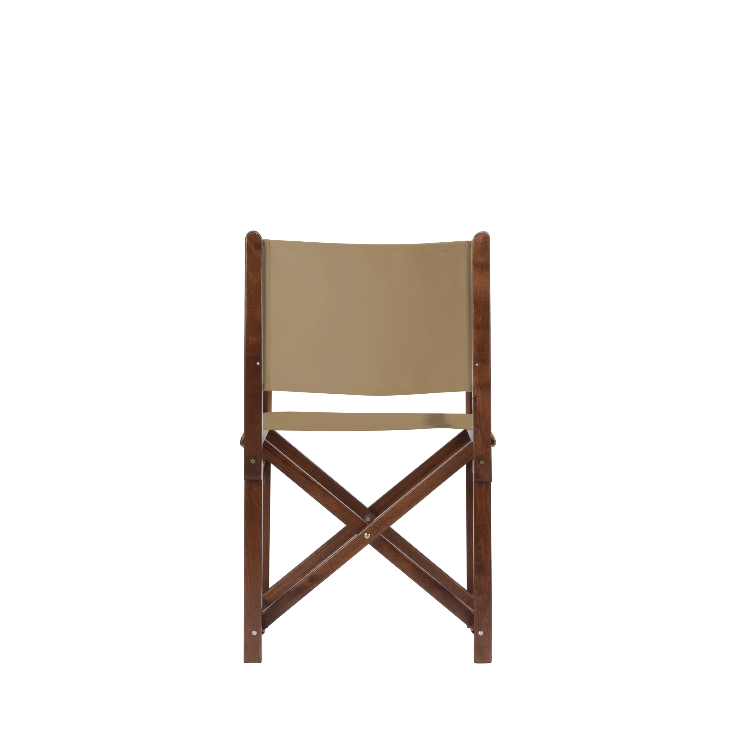 Regiestuhl Pedro aus braunem Buchenholz mit Bezug in grau-beige, Rückansicht
#Swing | Set (Farbe)_grau-beige