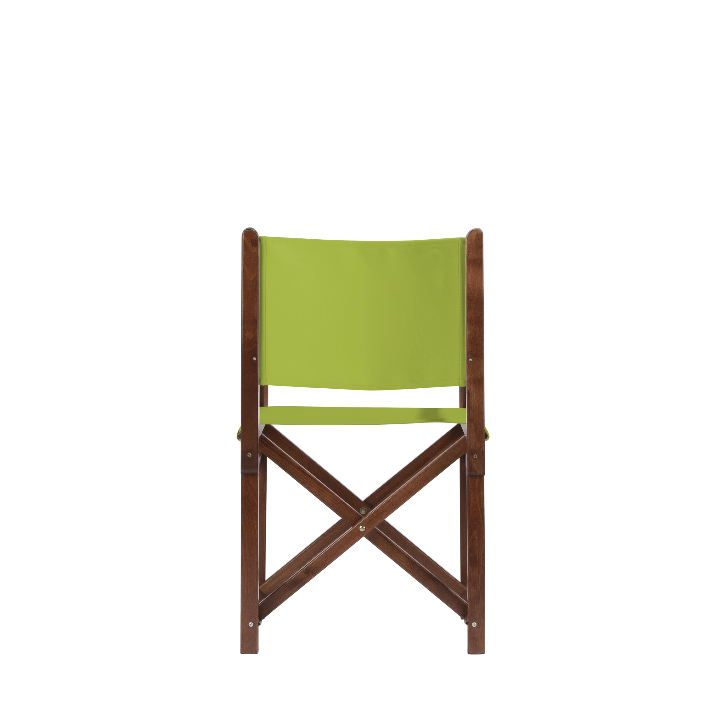 Regiestuhl Pedro aus braunem Buchenholz mit dunkelgrünem Bezug, Rückansicht
#Swing | Set (Farbe)_hellgrün