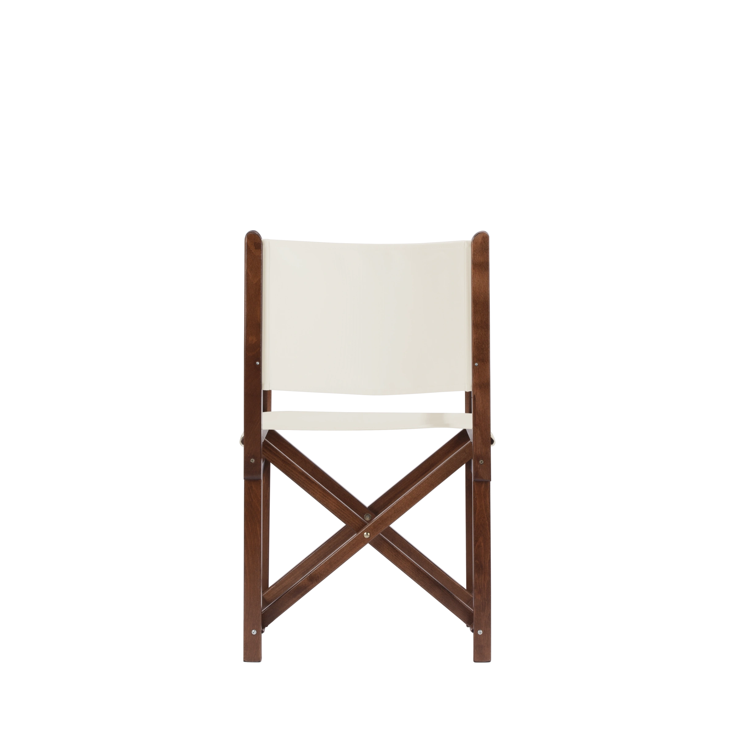 Regiestuhl Pedro aus braunem Buchenholz mit weißem Bezug, Rückansicht
#Swing | Set (Farbe)_weiß