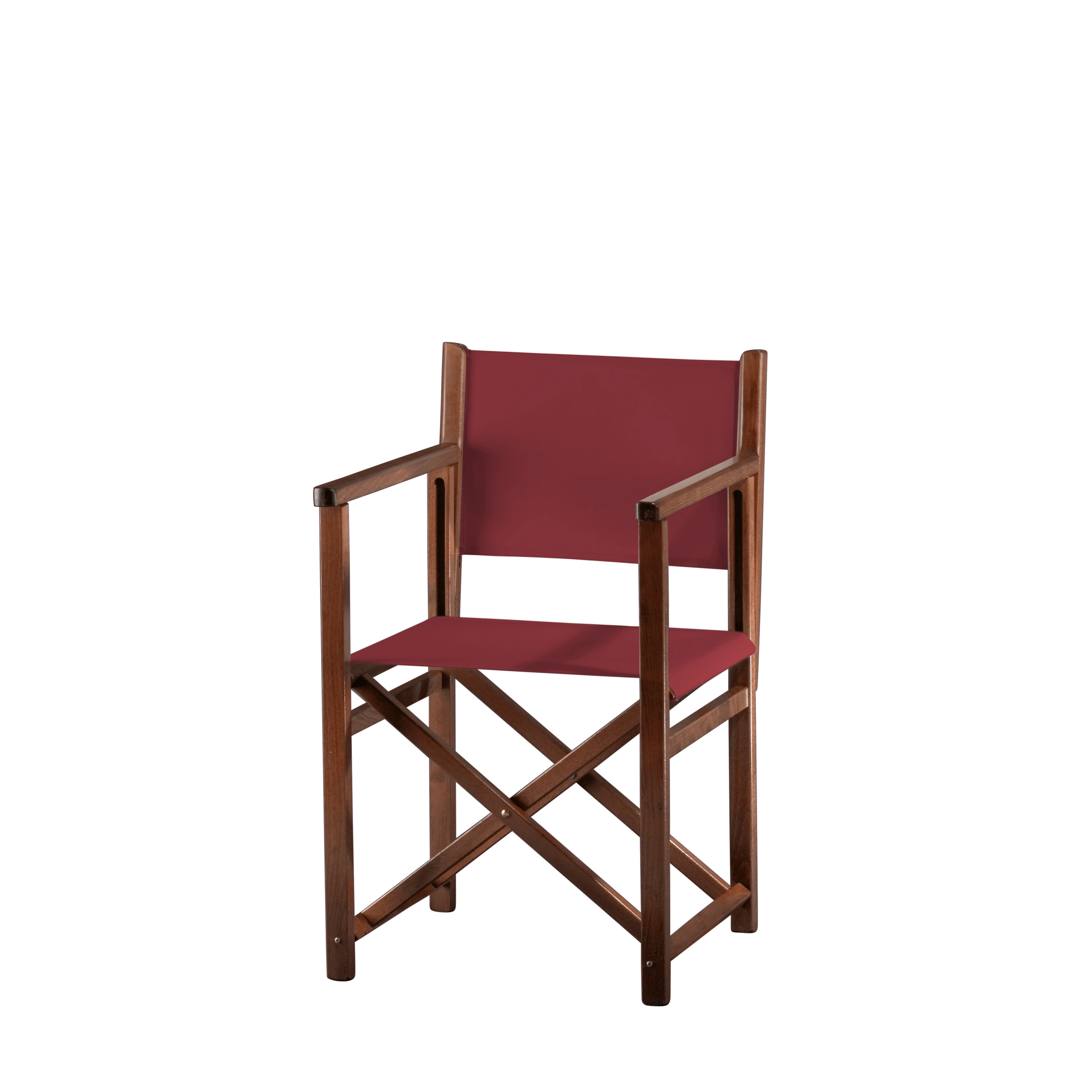 Regiestuhl Pedro aus braunem Buchenholz mit Bezug in bordeaux, Seitenansicht
#Swing | Set (Farbe)_bordeaux