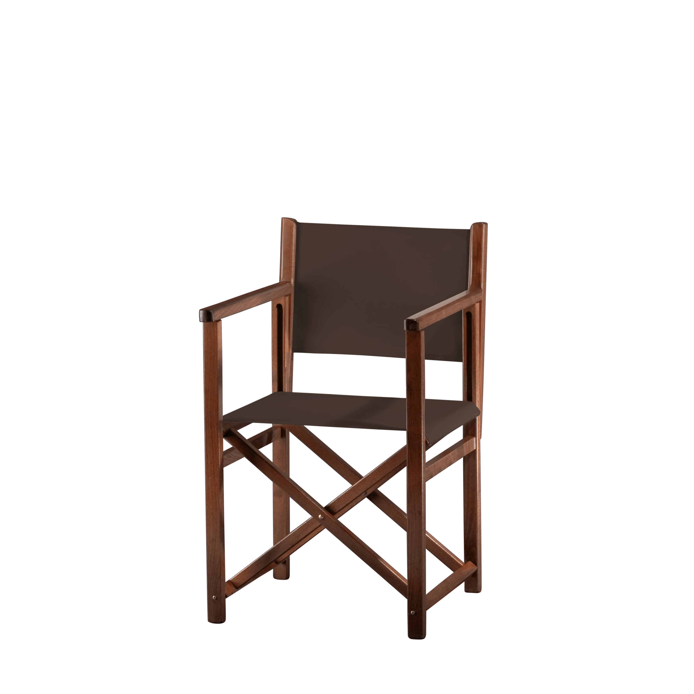 Regiestuhl Pedro aus braunem Buchenholz mit Bezug in caffé, Seitenansicht
#Swing | Set (Farbe)_caffé